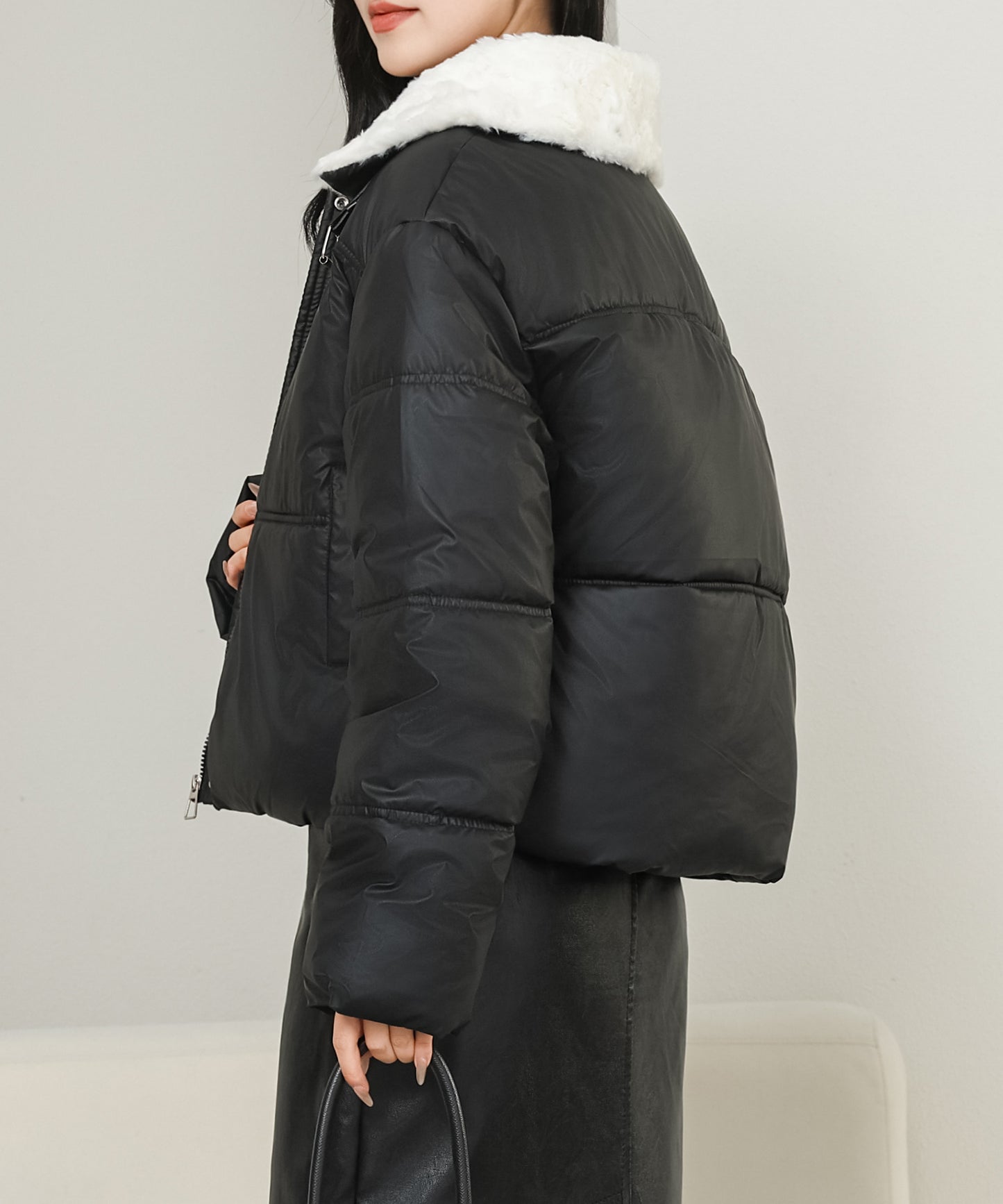 ベルト付き 2WAY ボアカラー ジップアップ ジャケット