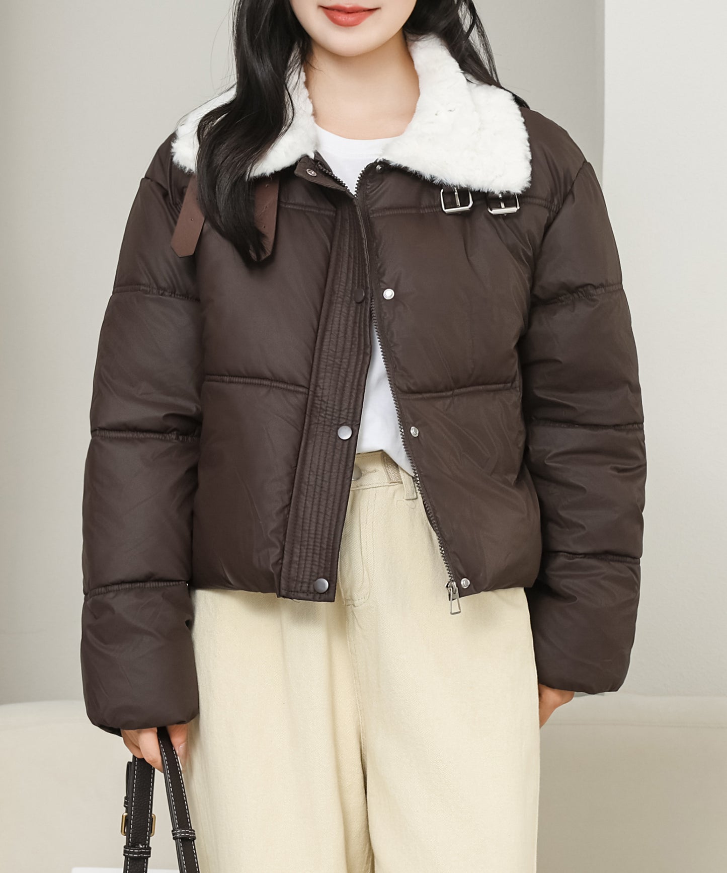 ベルト付き 2WAY ボアカラー ジップアップ ジャケット