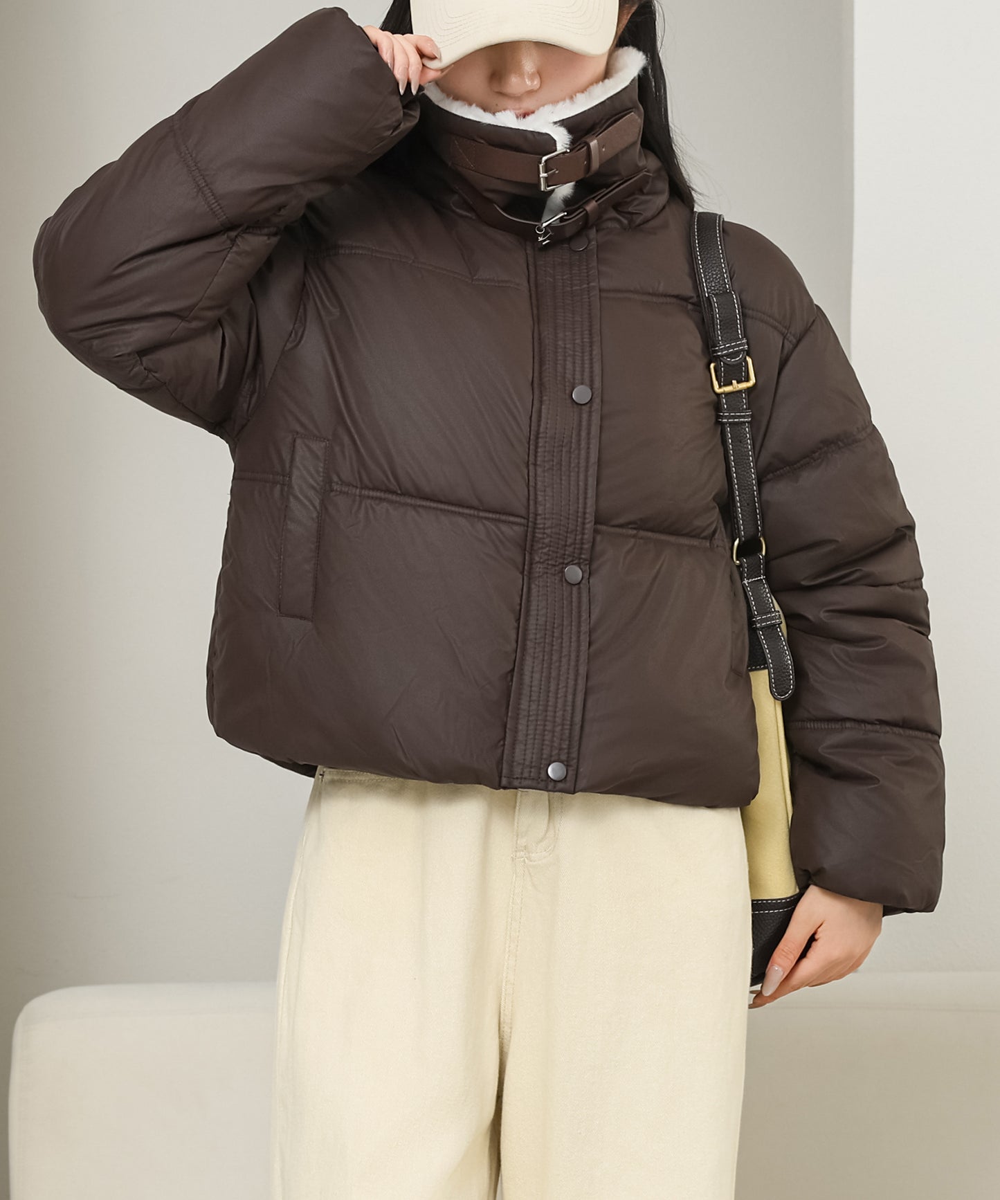 ベルト付き 2WAY ボアカラー ジップアップ ジャケット