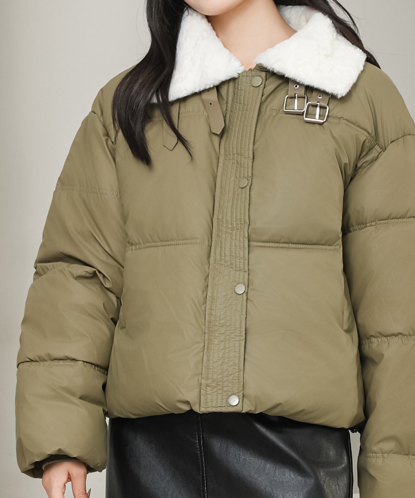 ベルト付き 2WAY ボアカラー ジップアップ ジャケット