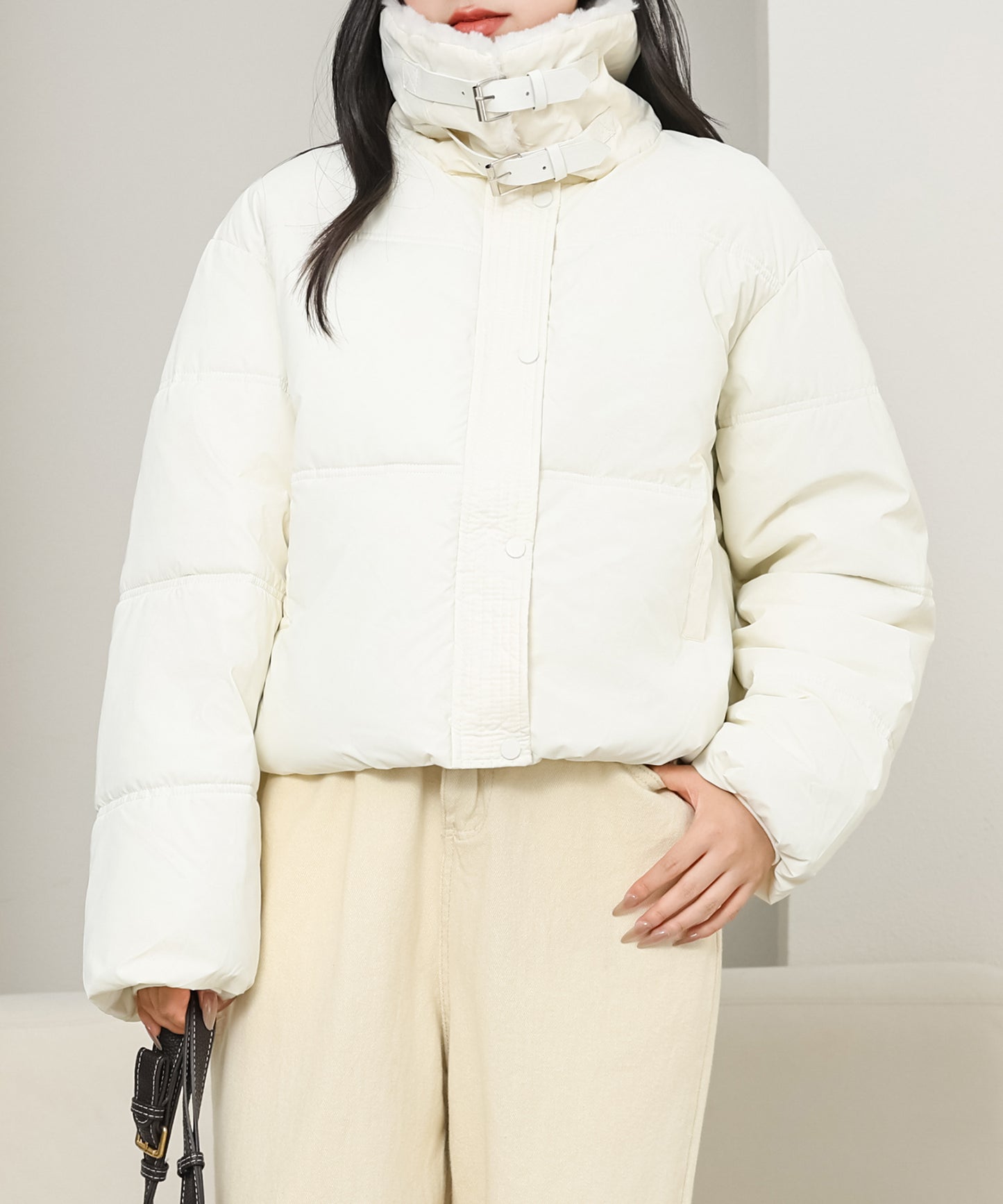 ベルト付き 2WAY ボアカラー ジップアップ ジャケット