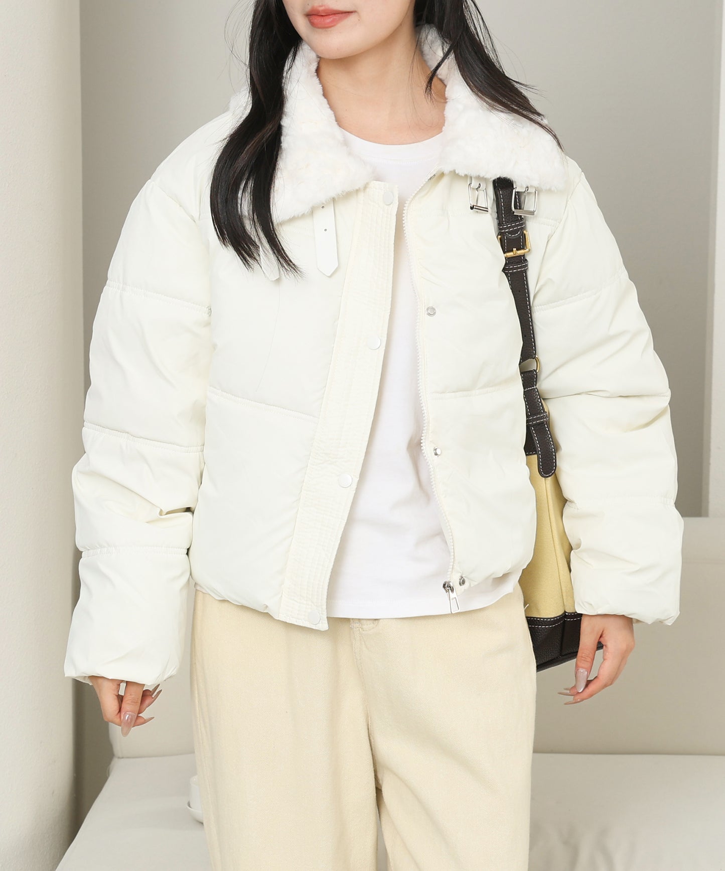 ベルト付き 2WAY ボアカラー ジップアップ ジャケット