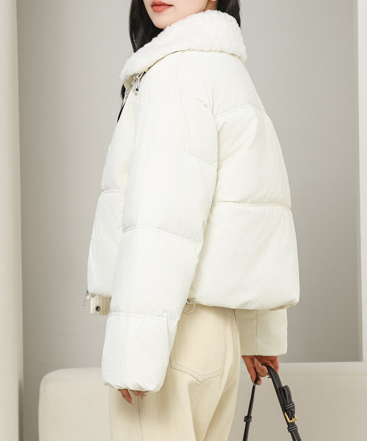 ベルト付き 2WAY ボアカラー ジップアップ ジャケット