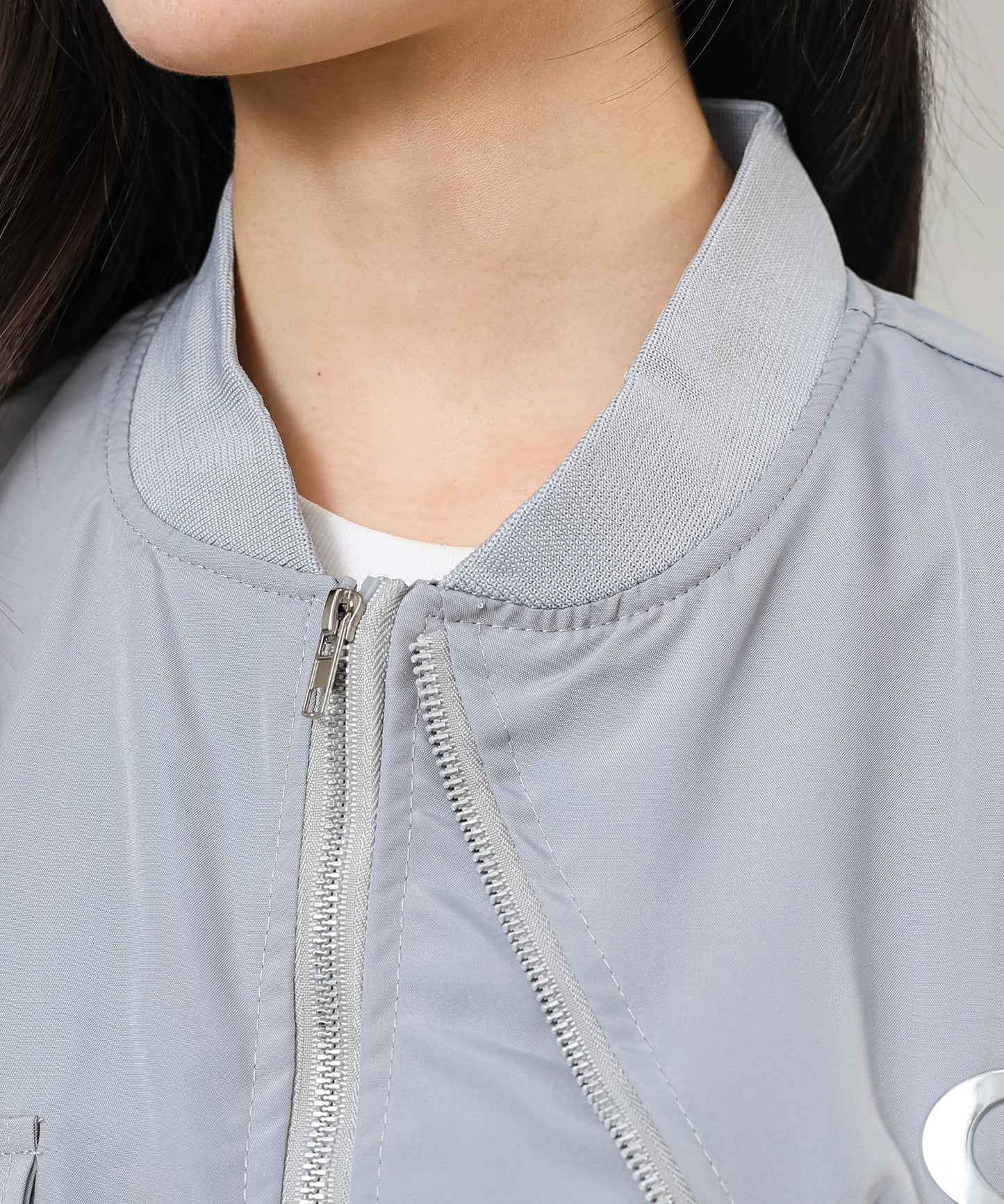 フロントジップ ワンポイント オーバー フライト ジャケット