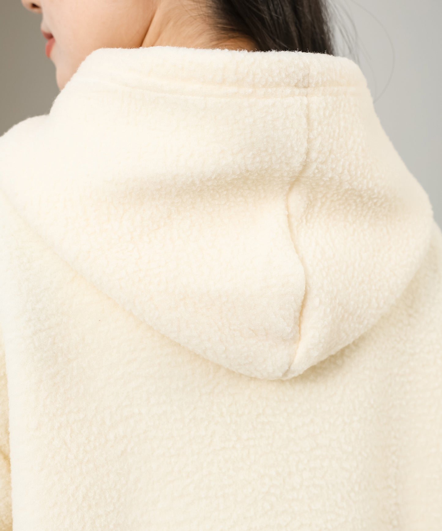 配色 ポケット付き ジップアップ ボア ブルゾン