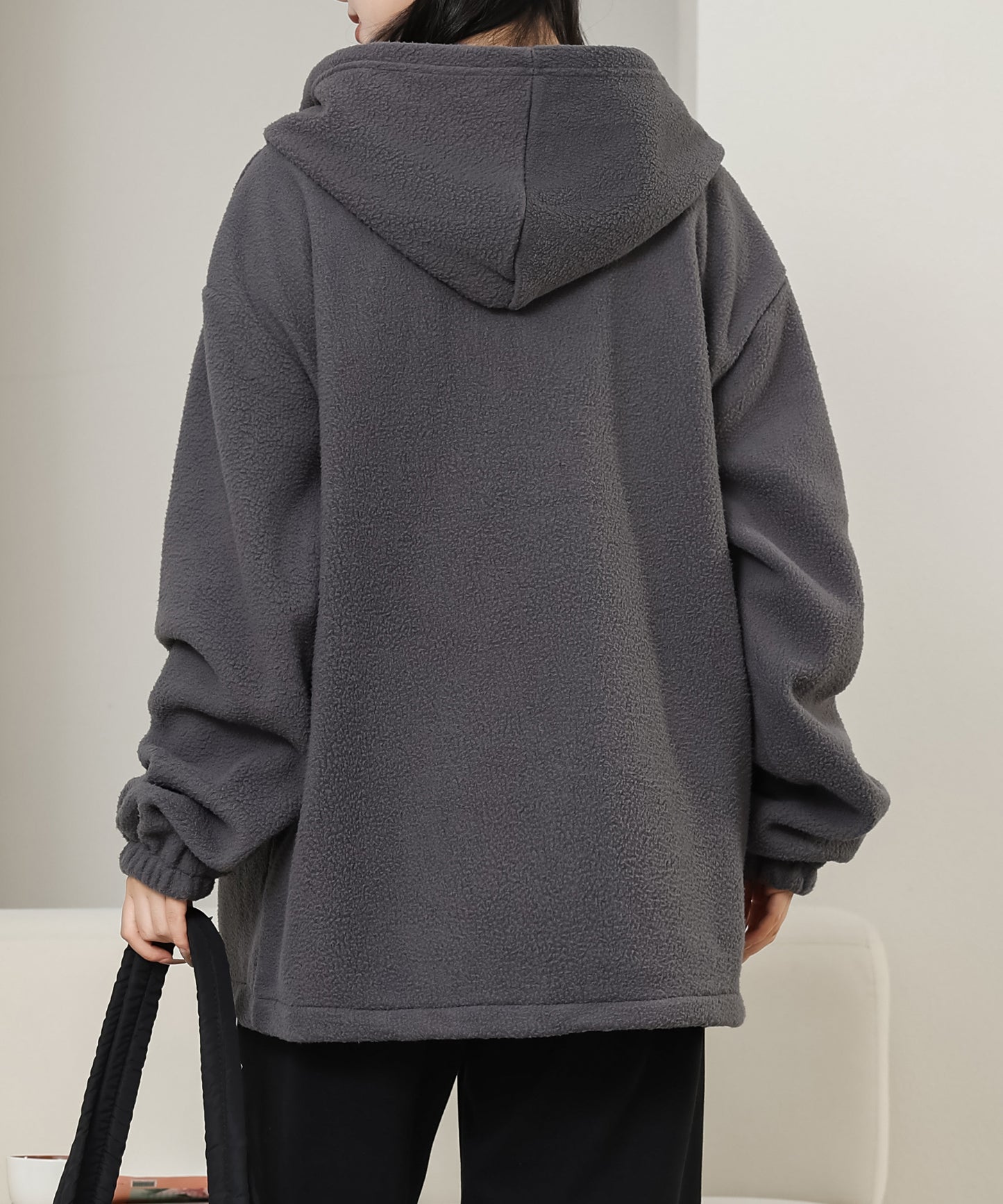 配色 ポケット付き ジップアップ ボア ブルゾン