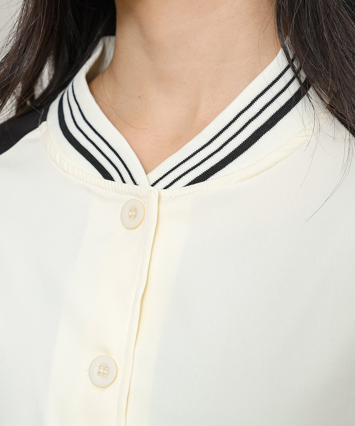 配色 ライン アメリカン ベースボール ブルゾン