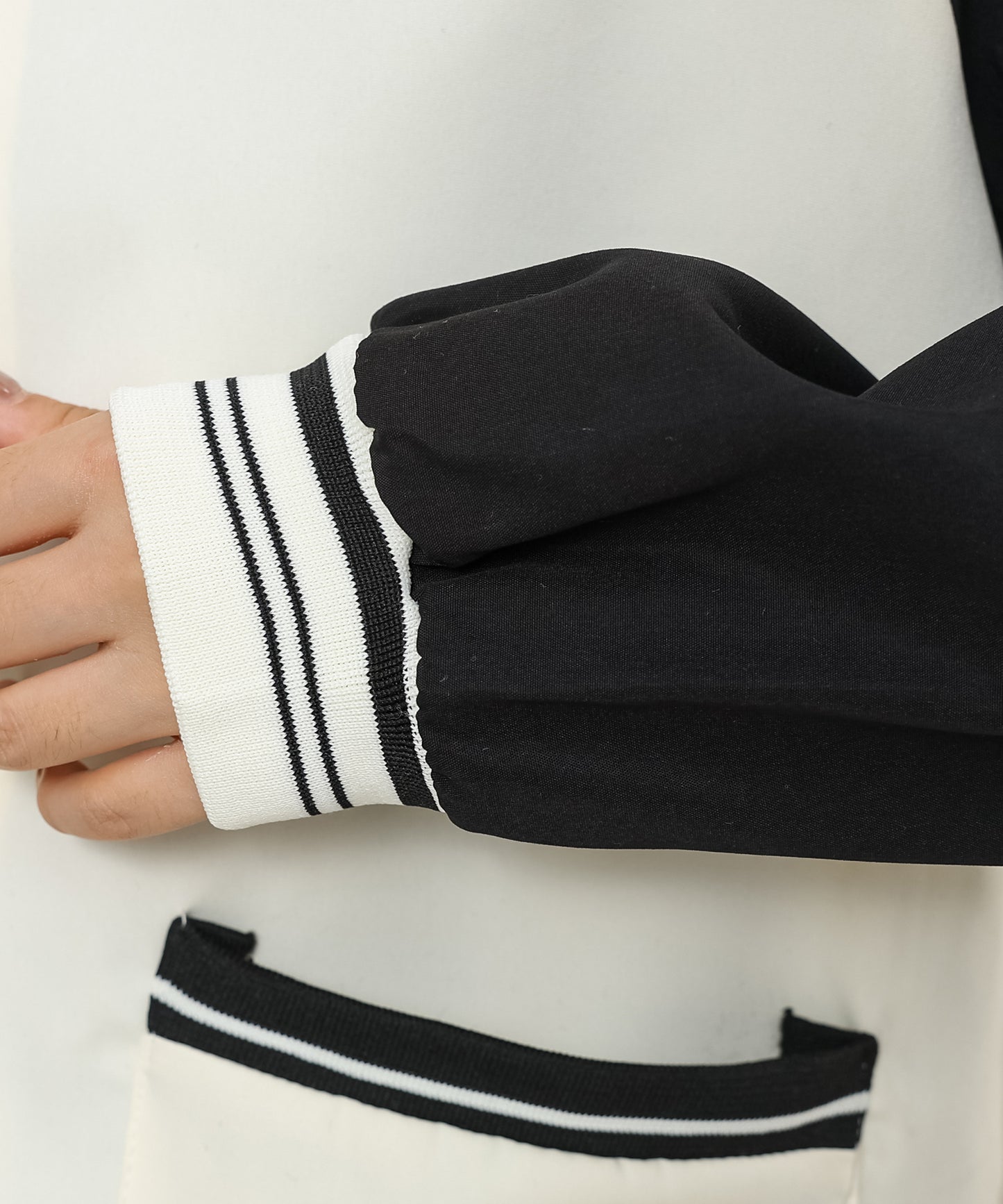 配色 ライン アメリカン ベースボール ブルゾン