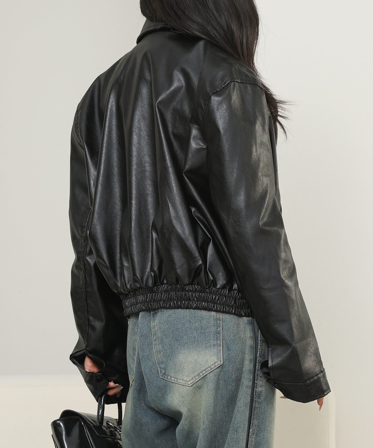 ダブルジップ コンパクト ステンカラー ストリート ブルゾン