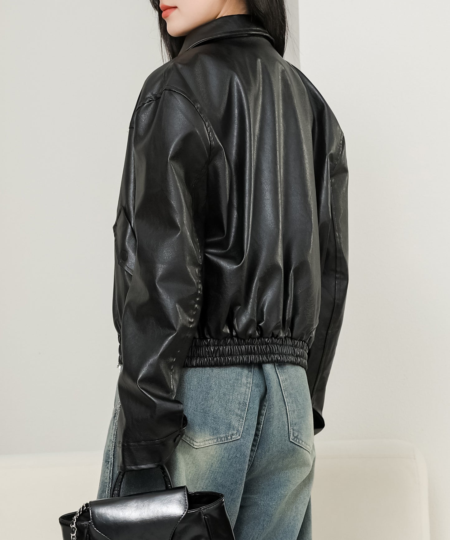 ダブルジップ コンパクト ステンカラー ストリート ブルゾン