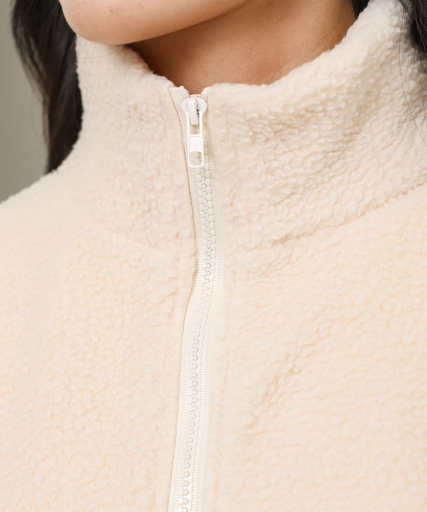 ボリューム袖 コンパクト ジップアップ ボア ブルゾン