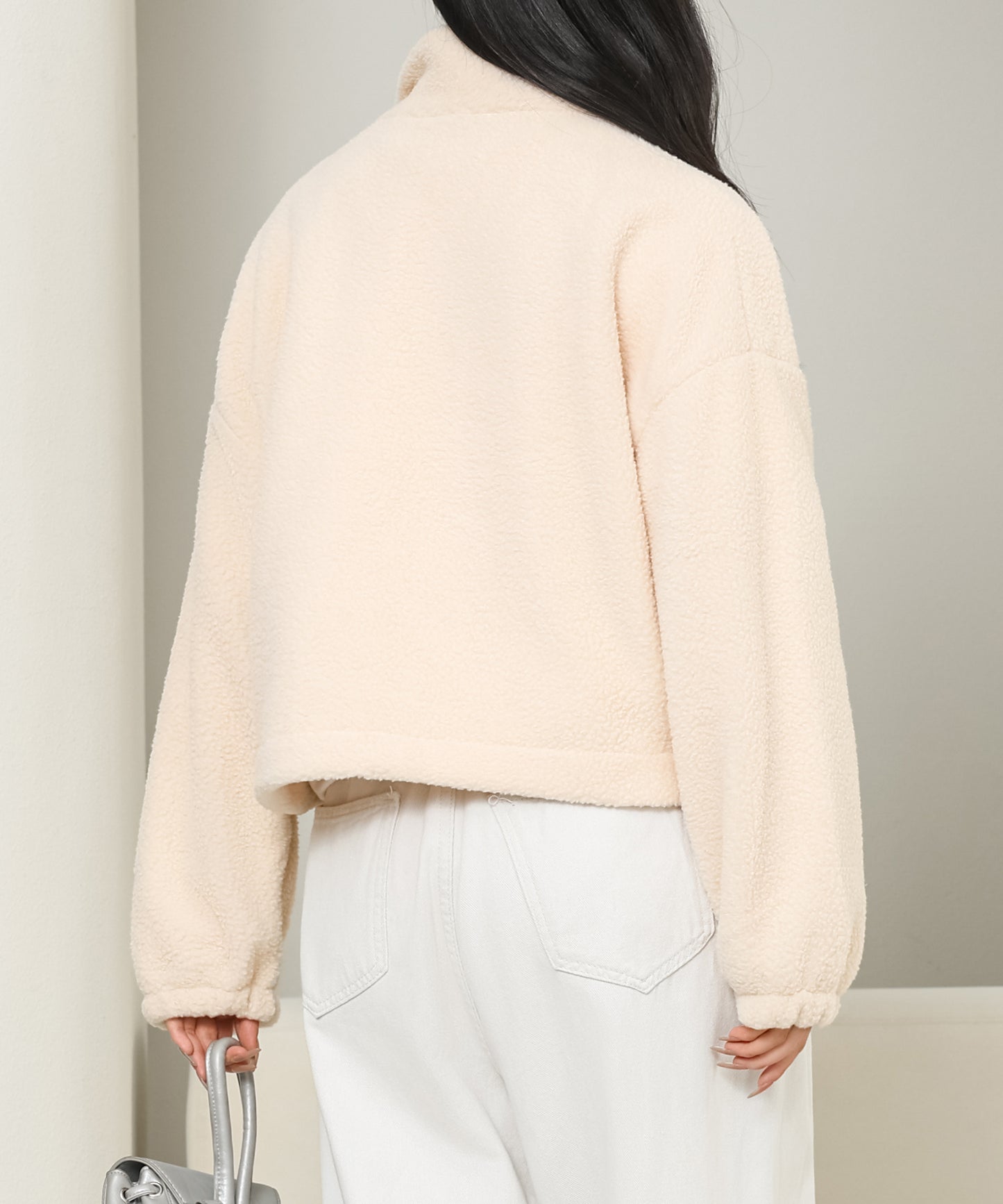 ボリューム袖 コンパクト ジップアップ ボア ブルゾン