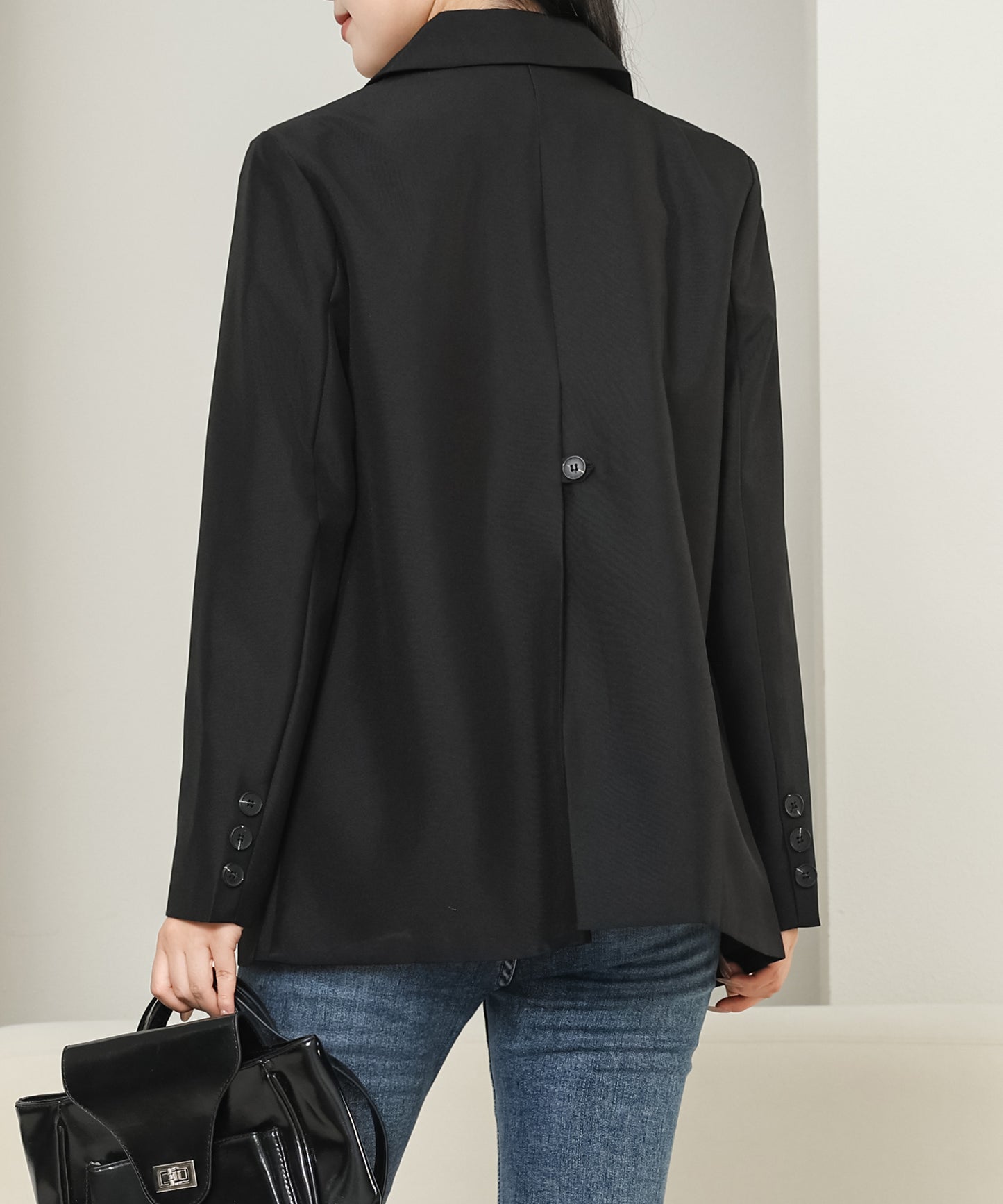 バックボタン付き ベーシック ミドル テーラード ジャケット