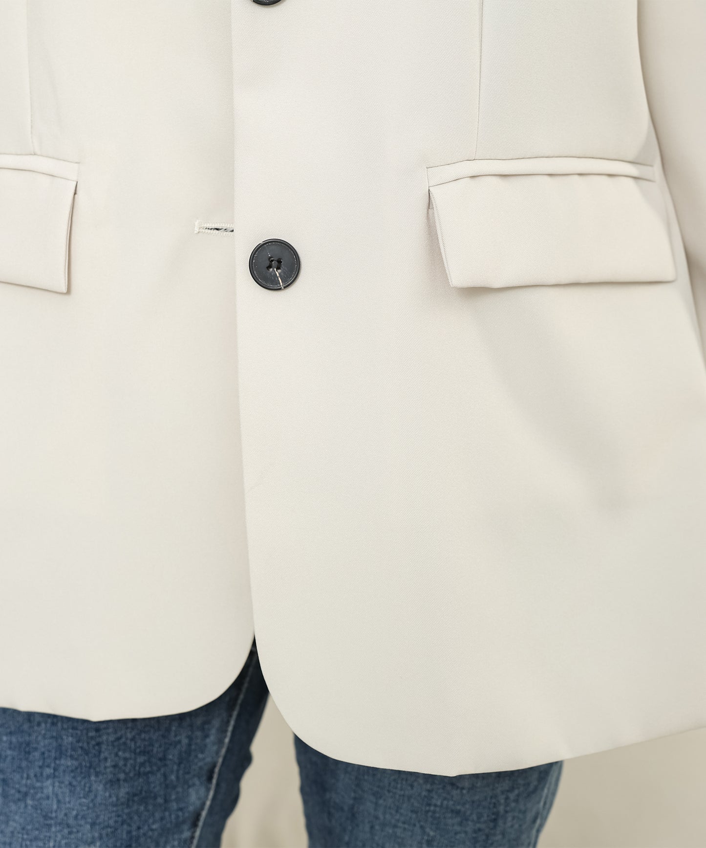 バックボタン付き ベーシック ミドル テーラード ジャケット