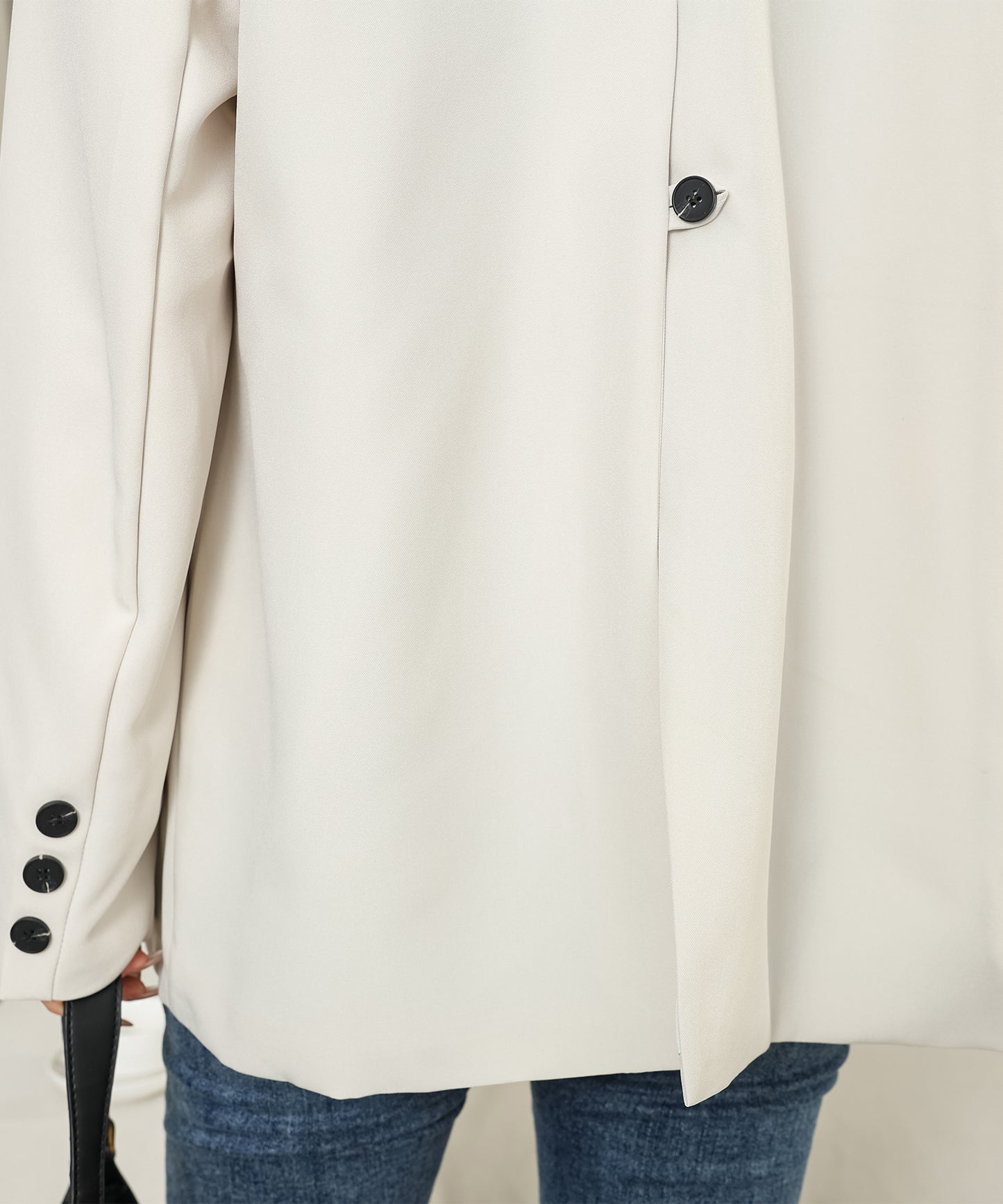 バックボタン付き ベーシック ミドル テーラード ジャケット