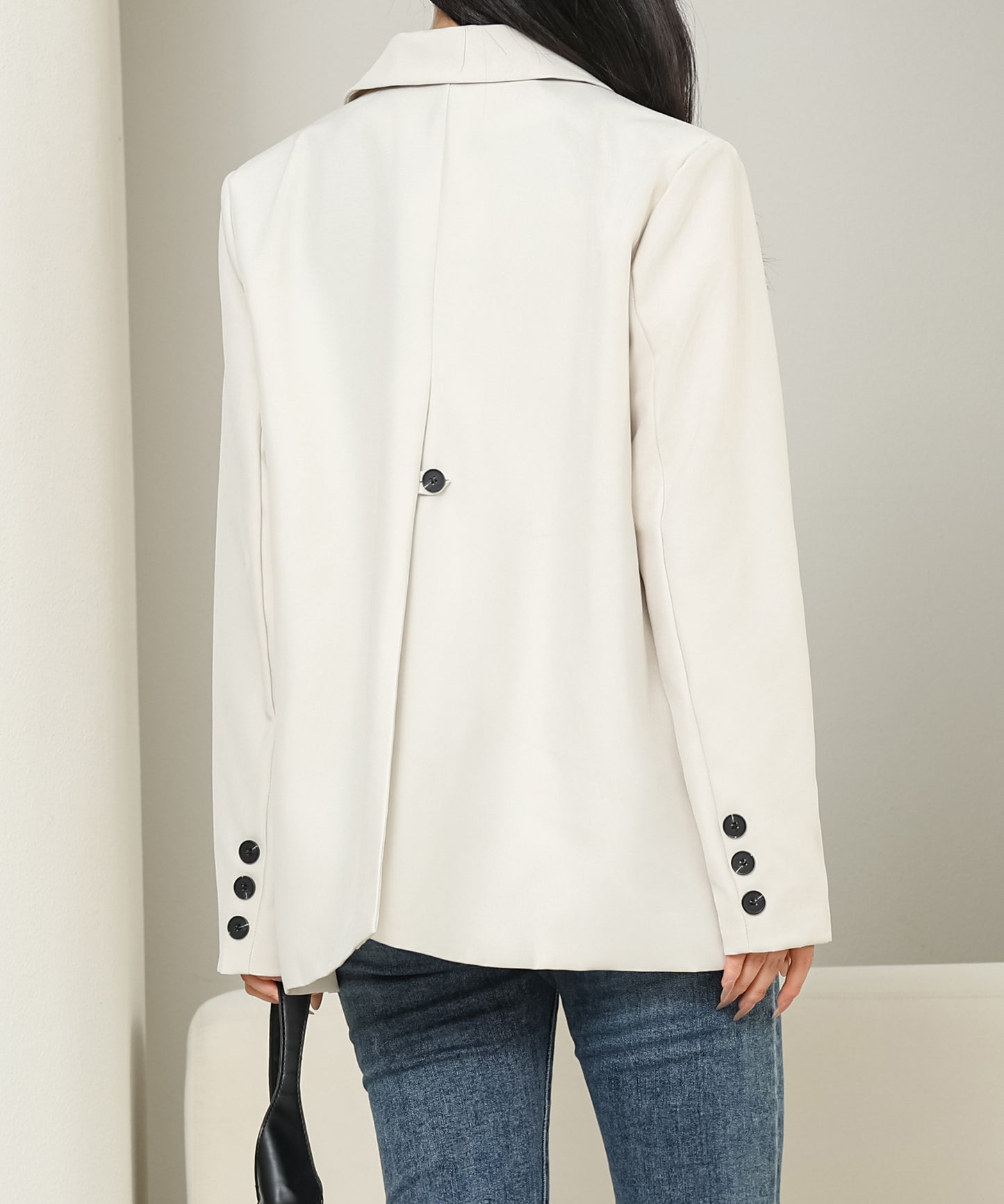 バックボタン付き ベーシック ミドル テーラード ジャケット