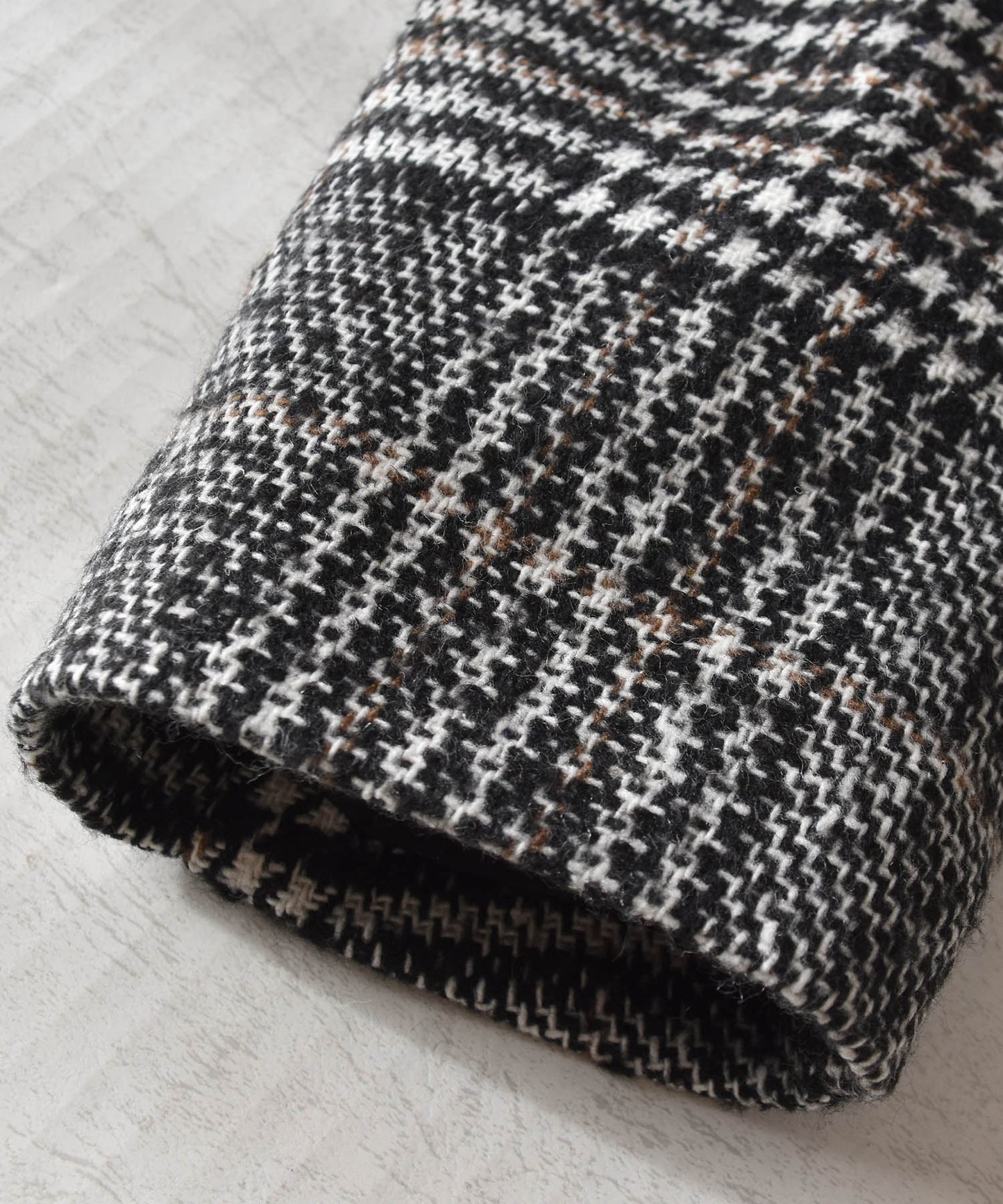 グレンチェック柄ロングチェスターコート