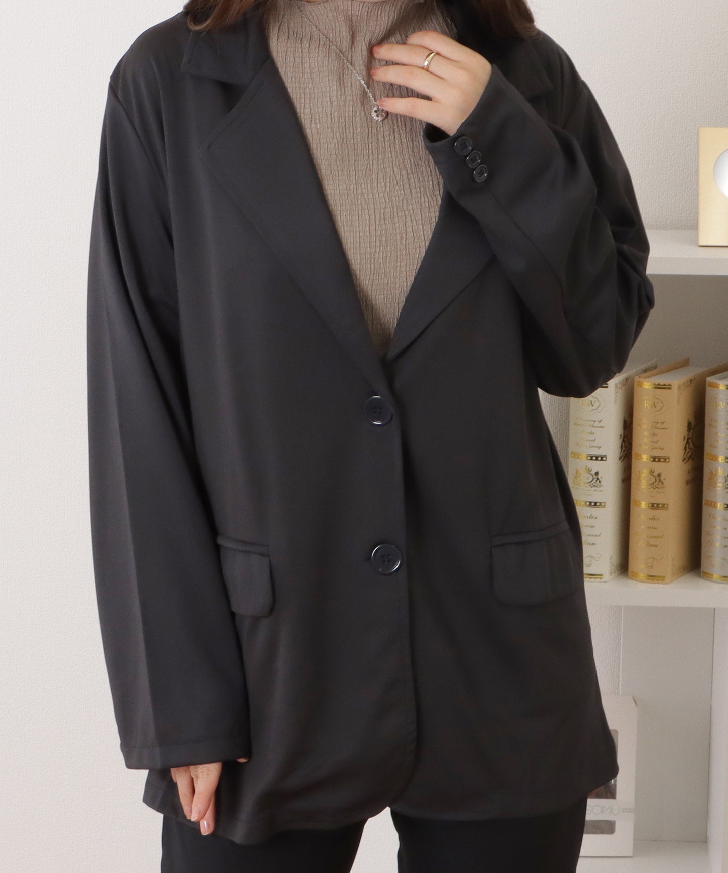 オーバーサイズミドルテーラードジャケット