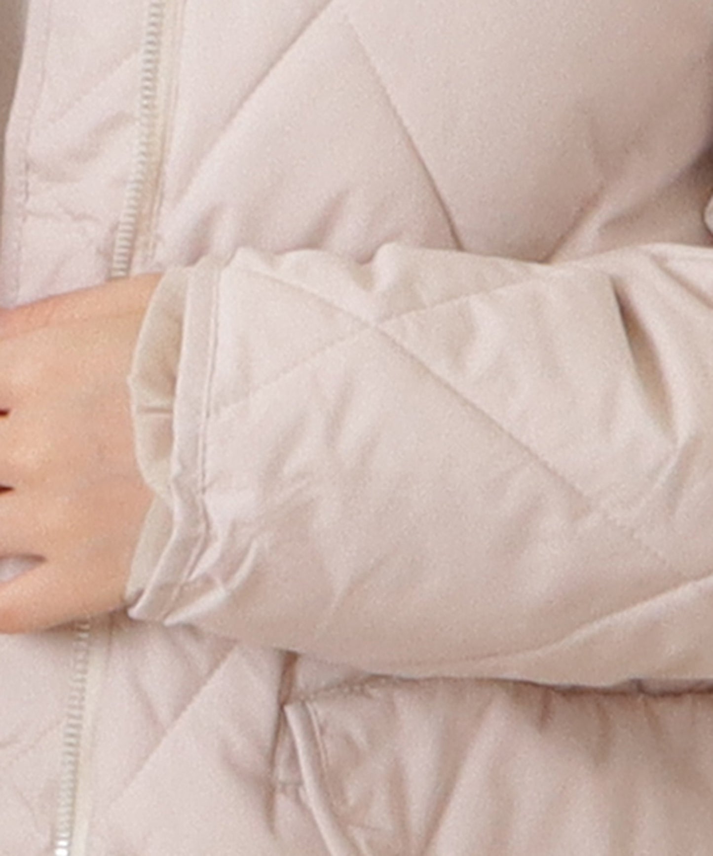 ファーカラー中綿キルティングジャケット