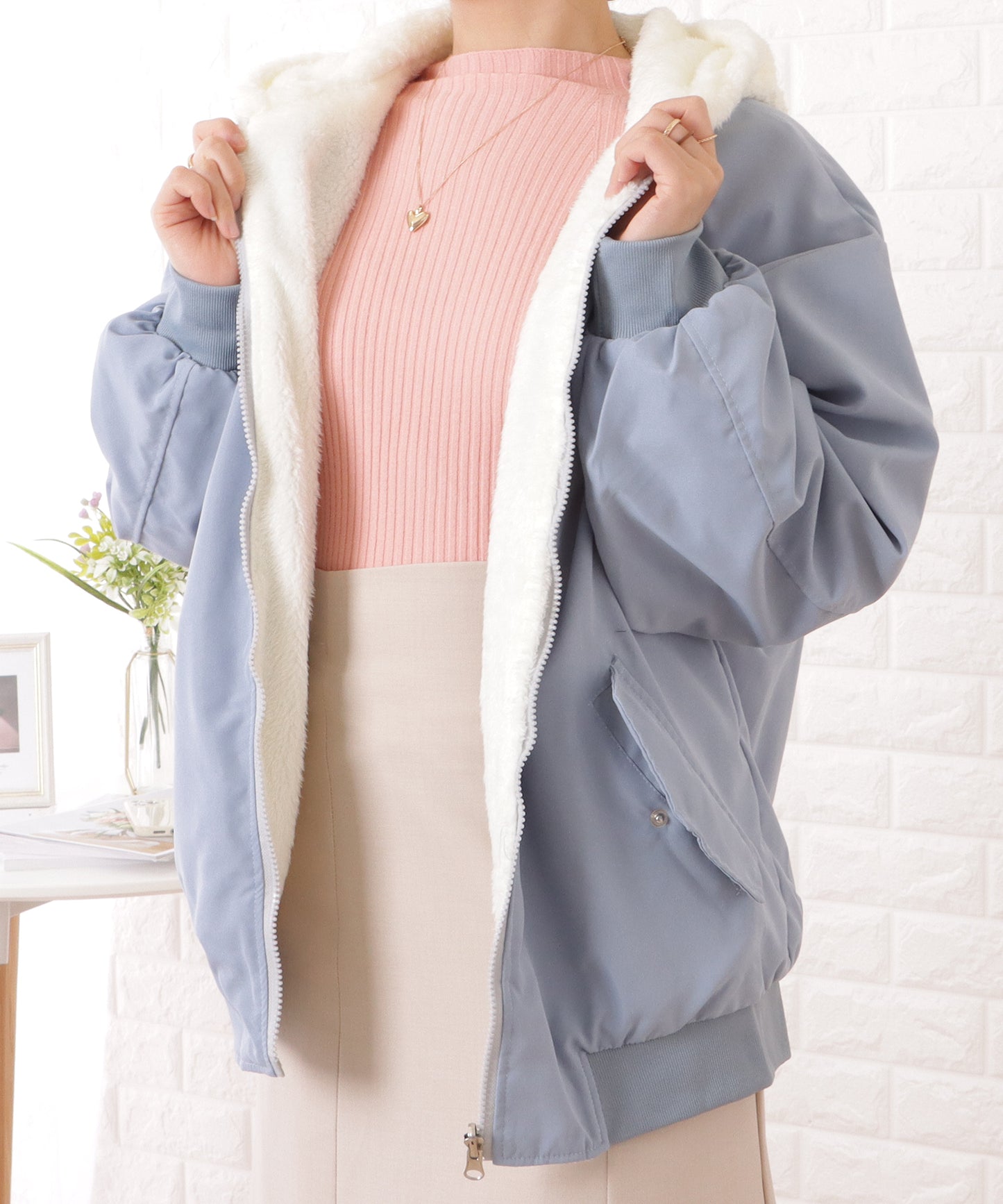 リバーシブルフーデットMA-1ゆるジャケット