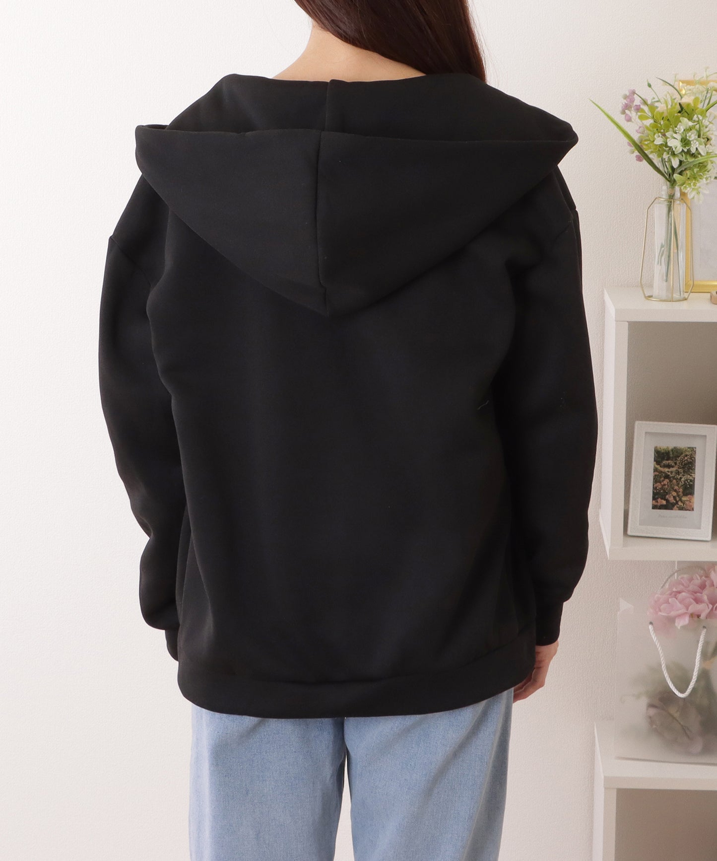 ビッグ シルエット ダンボール ジップアップ パーカー