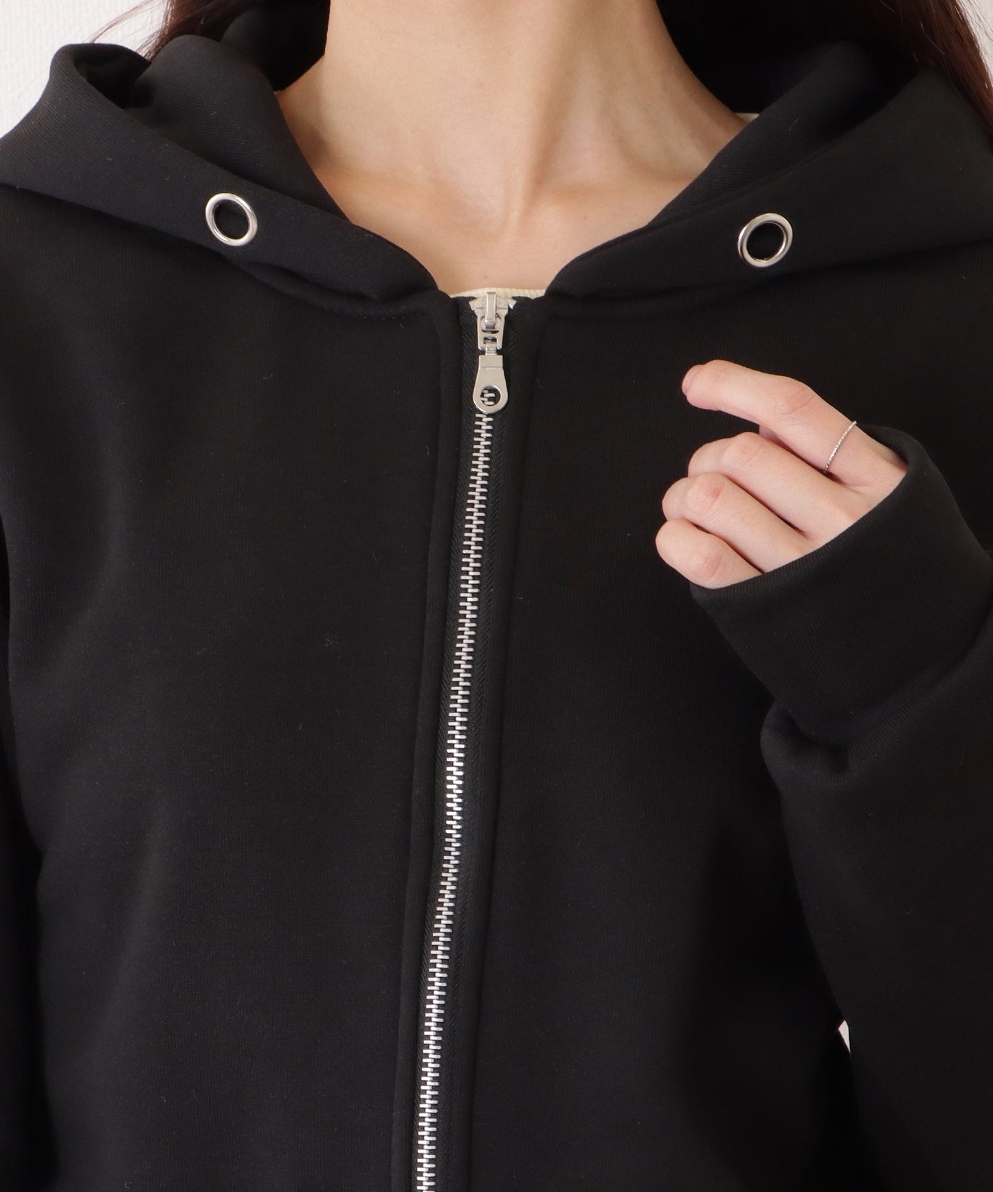 ビッグ シルエット ダンボール ジップアップ パーカー