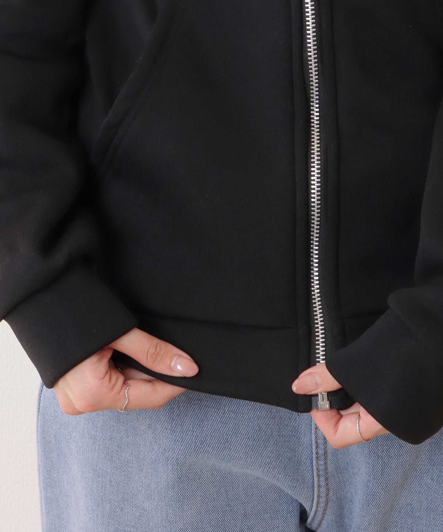 ビッグ シルエット ダンボール ジップアップ パーカー