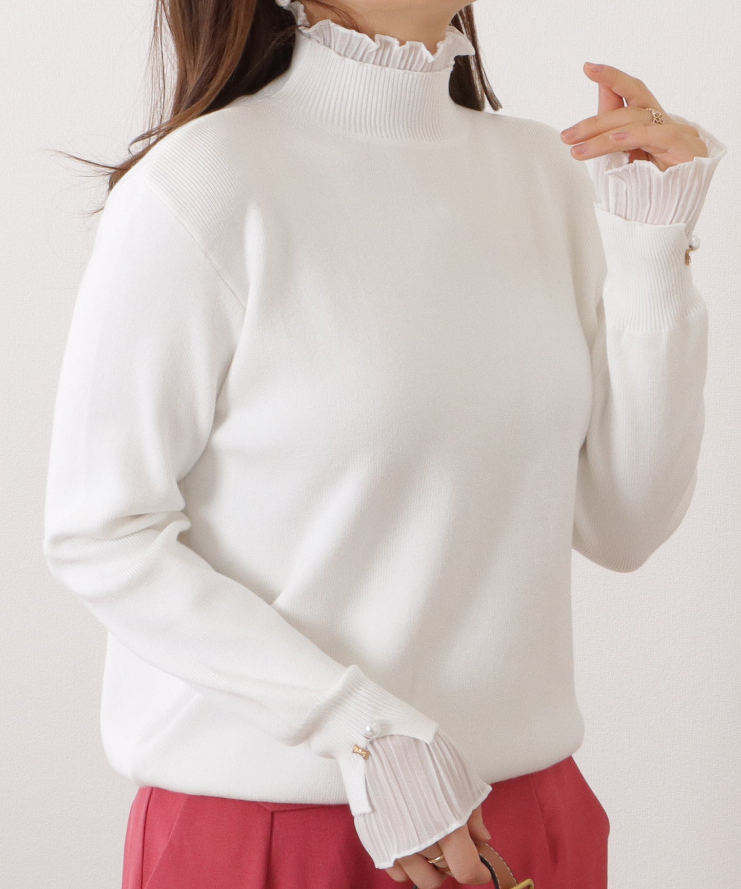 フェイクレイヤードフリルデザイントップス