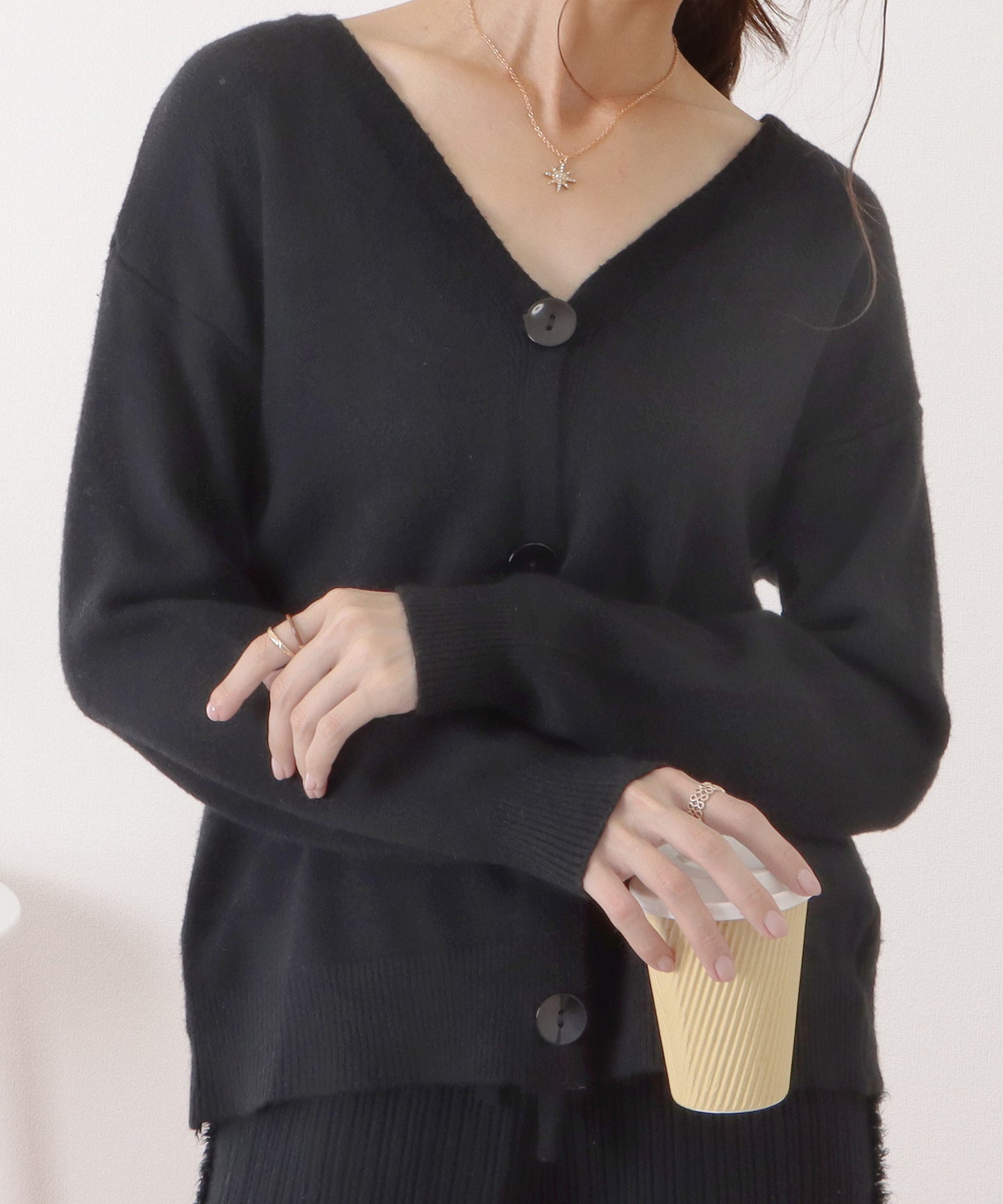ベーシックロングニットVネックカーディガン