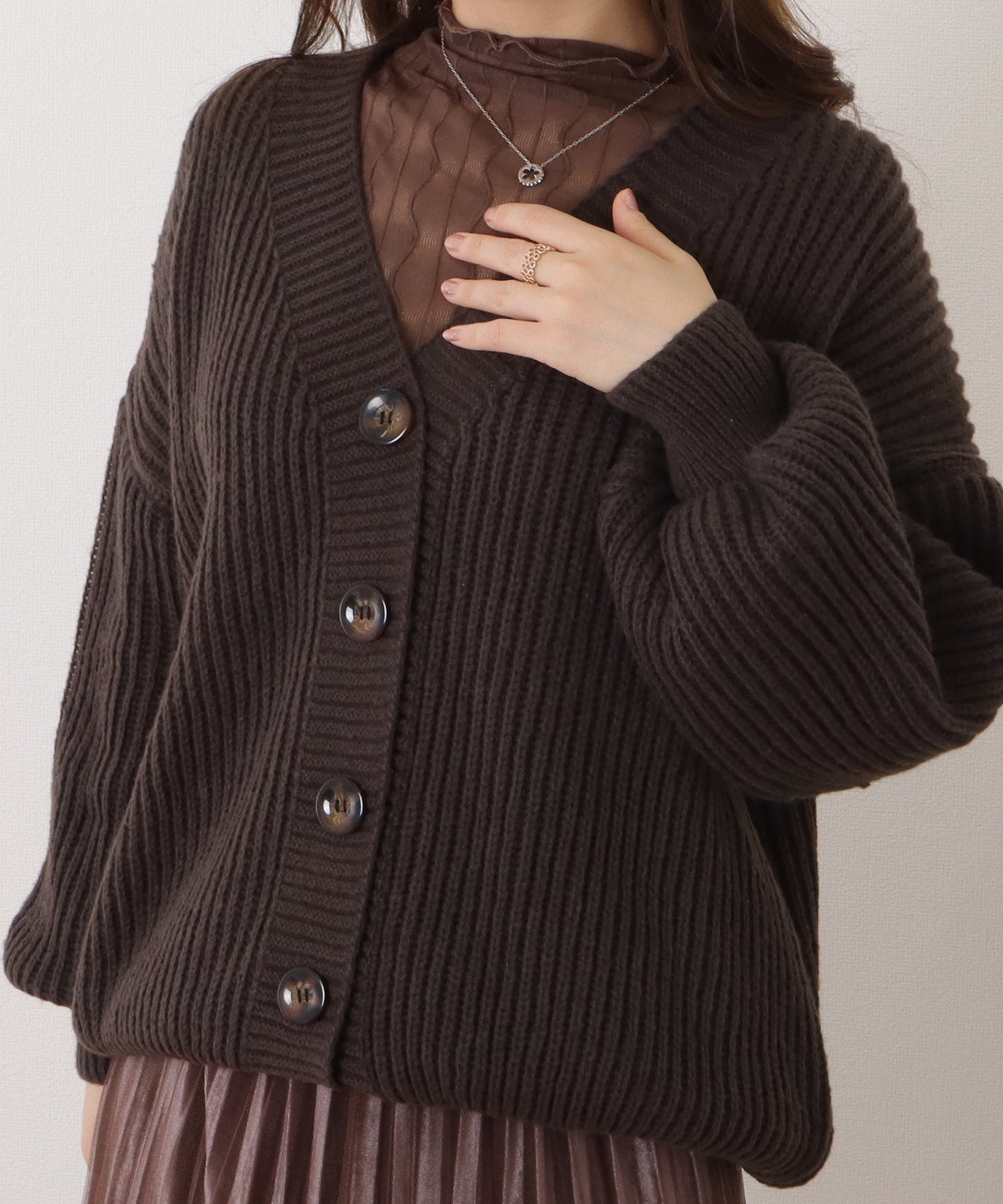 ドロップオーバーサイジングシンプルニットプルオーバー