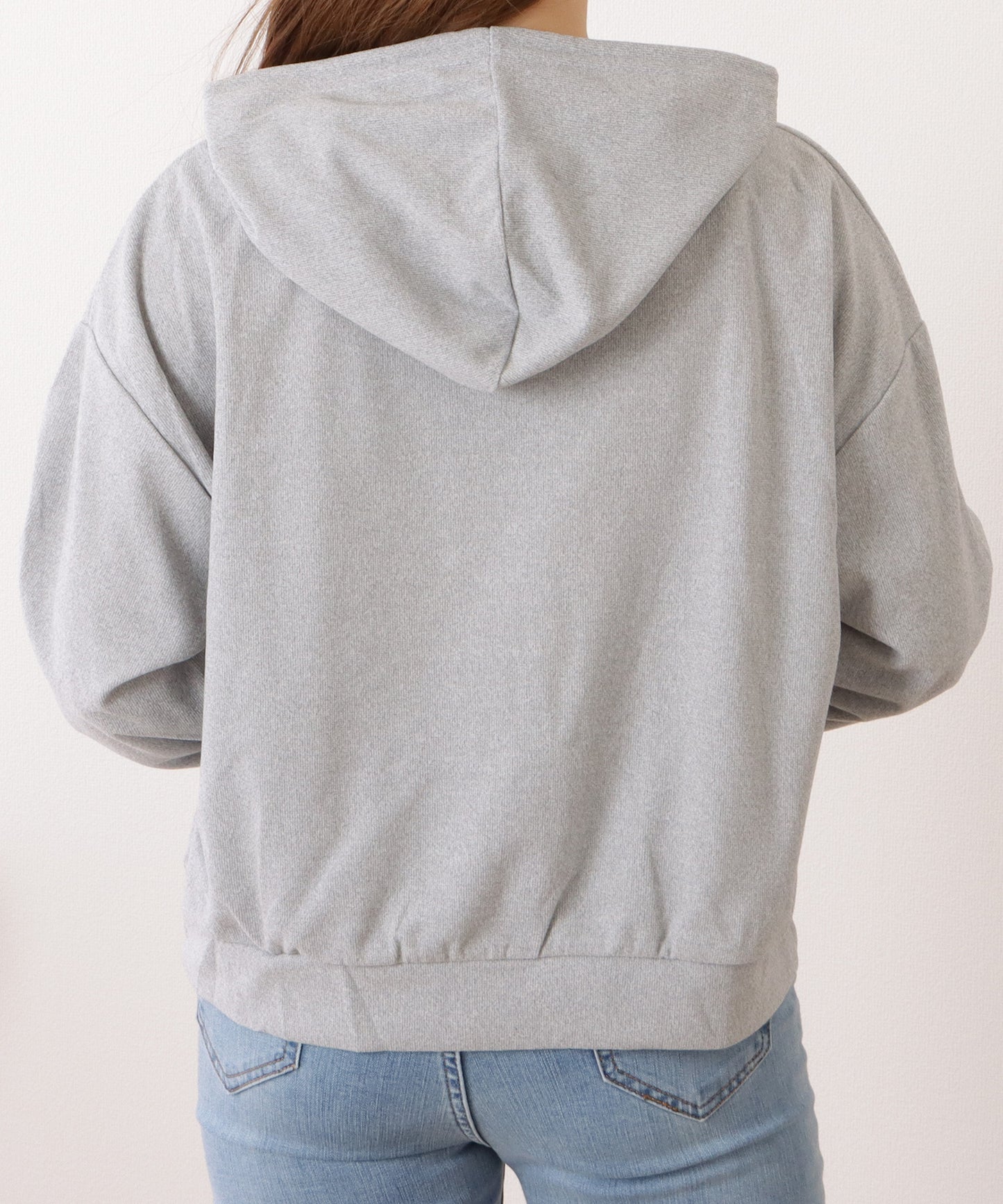 コンパクト長袖フーデットパーカープルオーバー