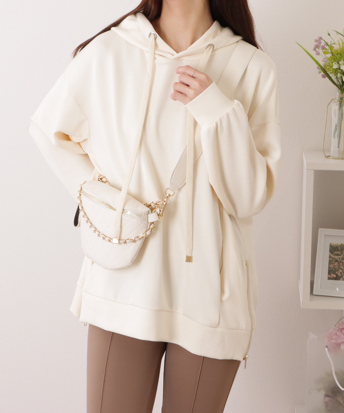 サイド ジップ ダンボール フーデット プルオーバー