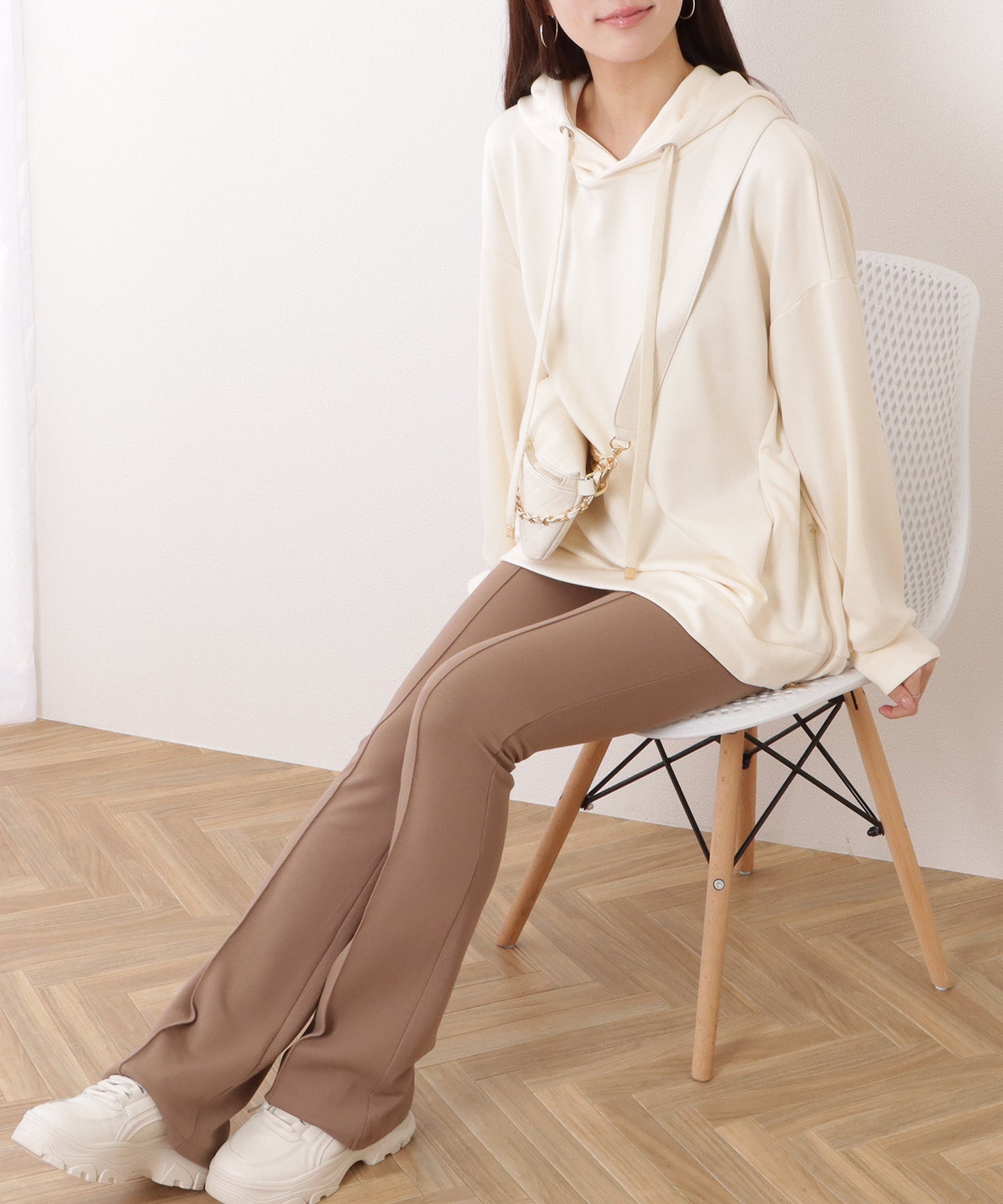 サイド ジップ ダンボール フーデット プルオーバー