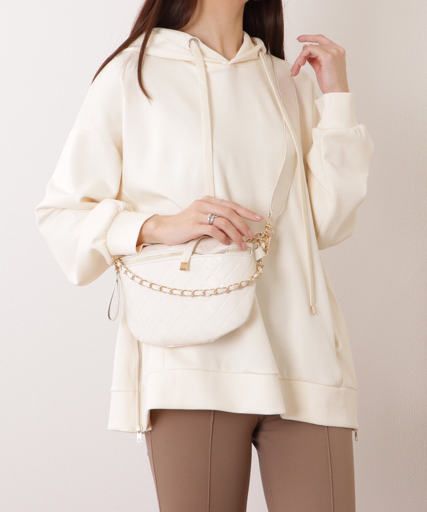 サイド ジップ ダンボール フーデット プルオーバー