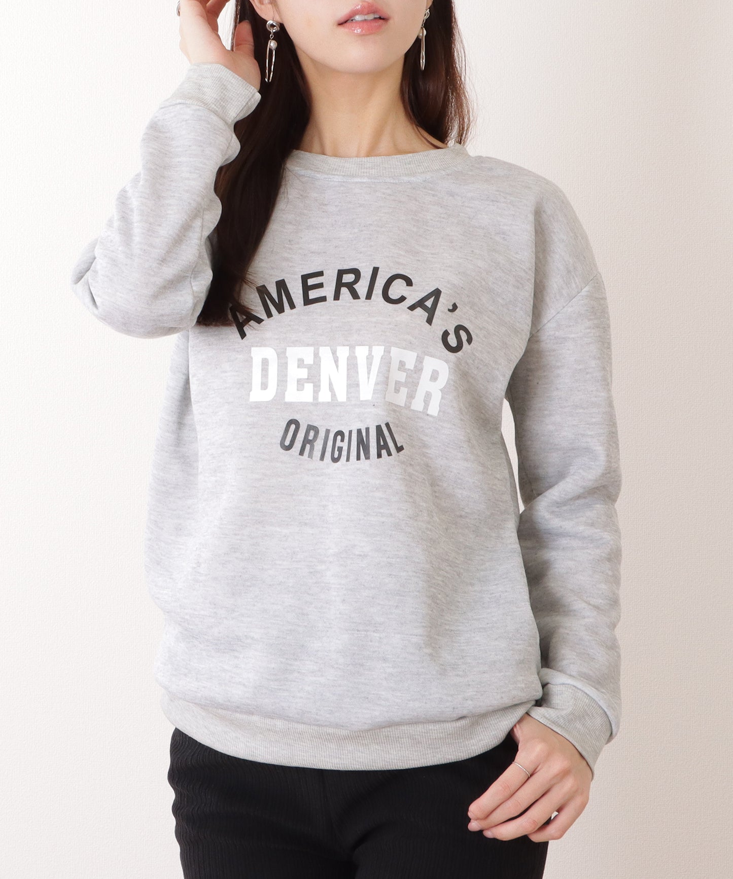 ロゴ付き オーバーサイズ 長袖 スウェット プルオーバー