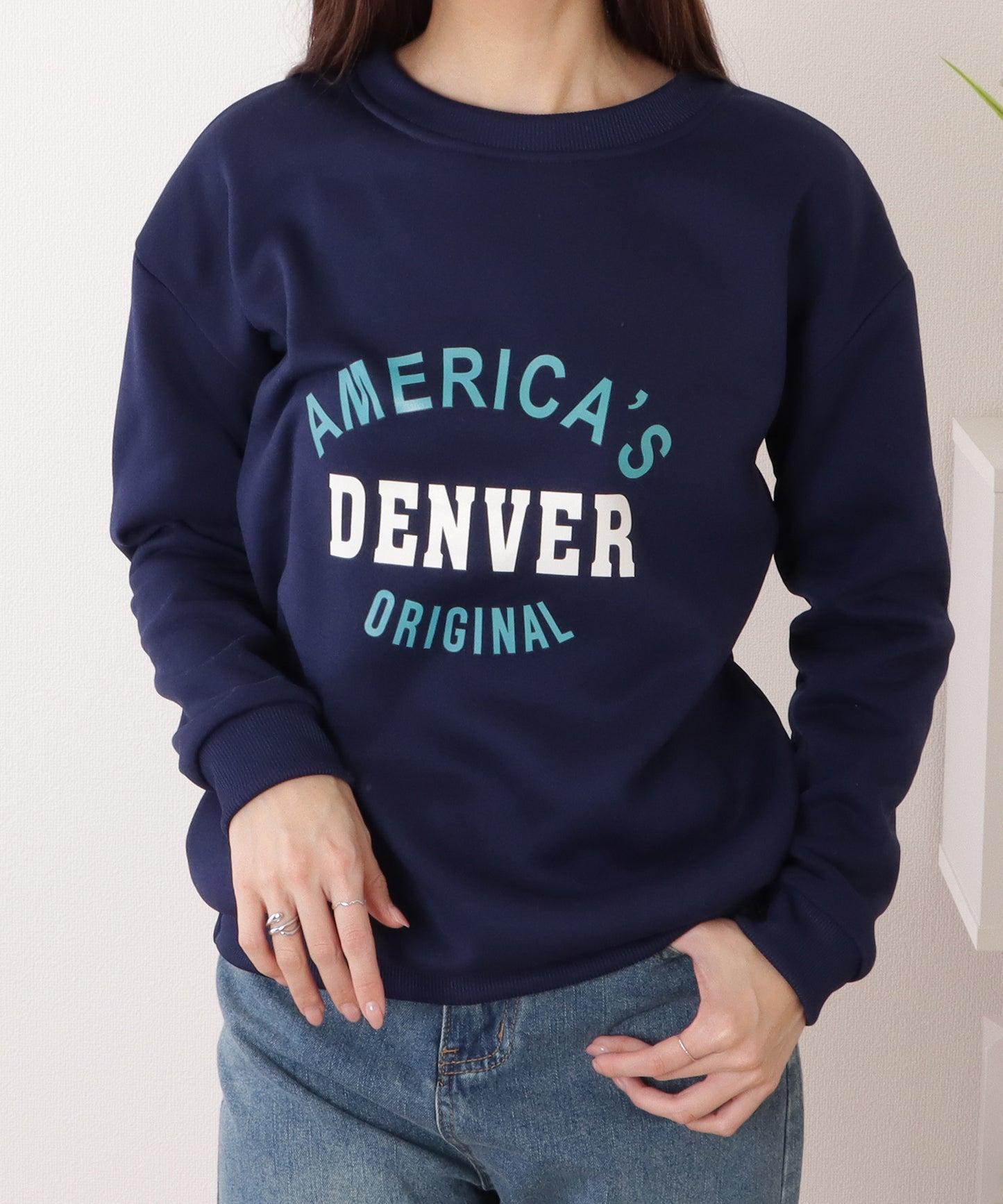 ロゴ付き オーバーサイズ 長袖 スウェット プルオーバー