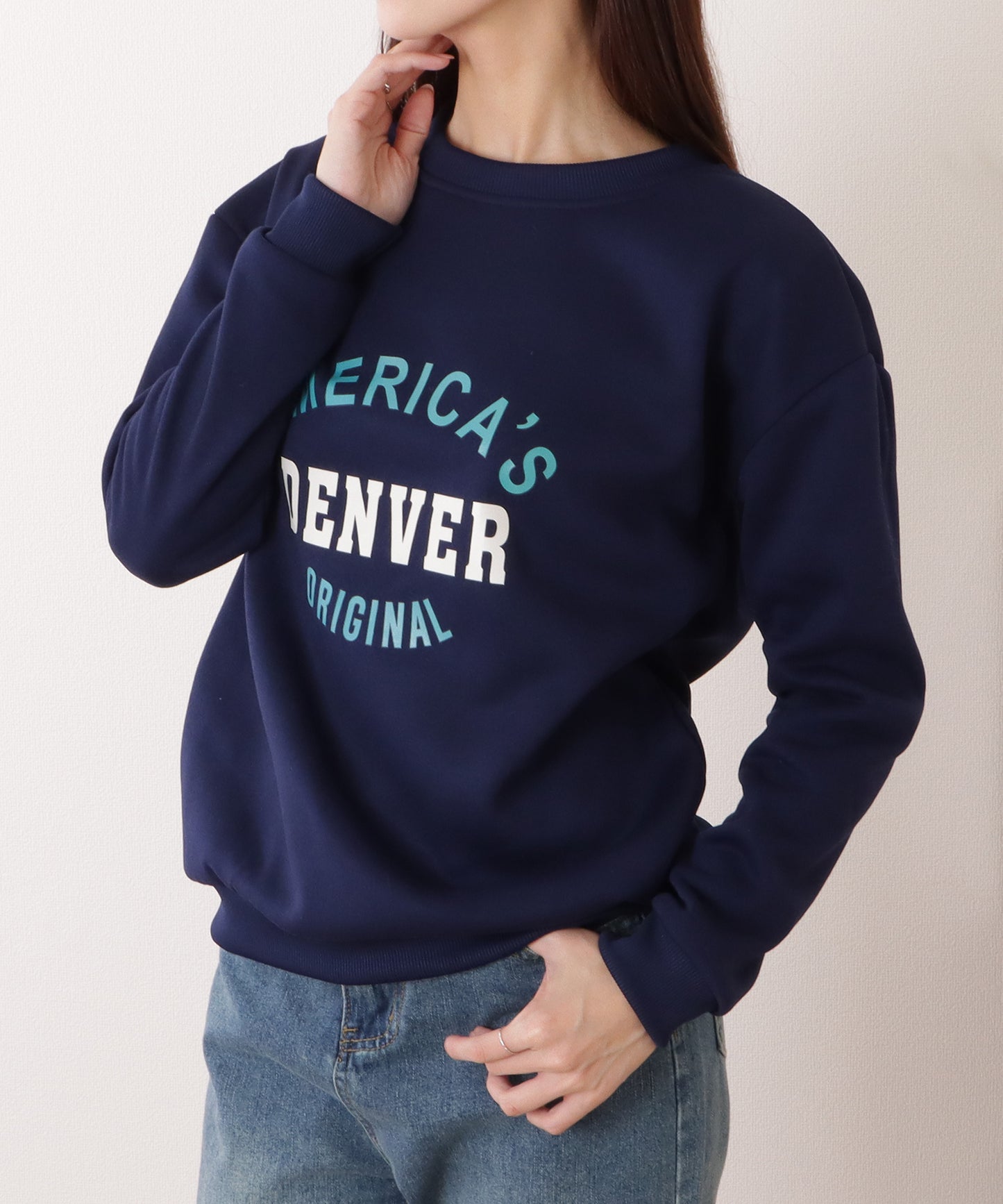 ロゴ付き オーバーサイズ 長袖 スウェット プルオーバー