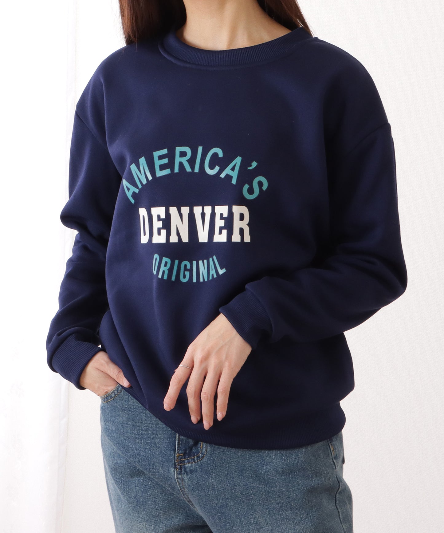 ロゴ付き オーバーサイズ 長袖 スウェット プルオーバー