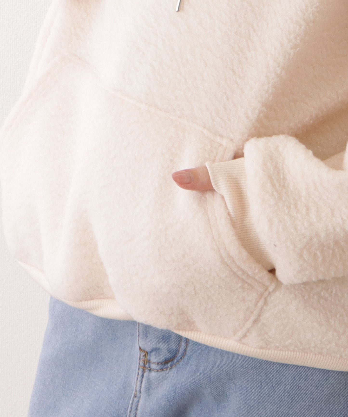 オーバー サイズ フーデット ボア パーカー