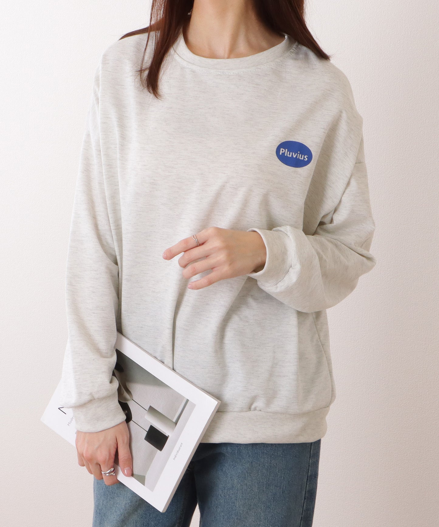 ビッグシルエット レターロゴ 長袖 ゆるプルオーバー