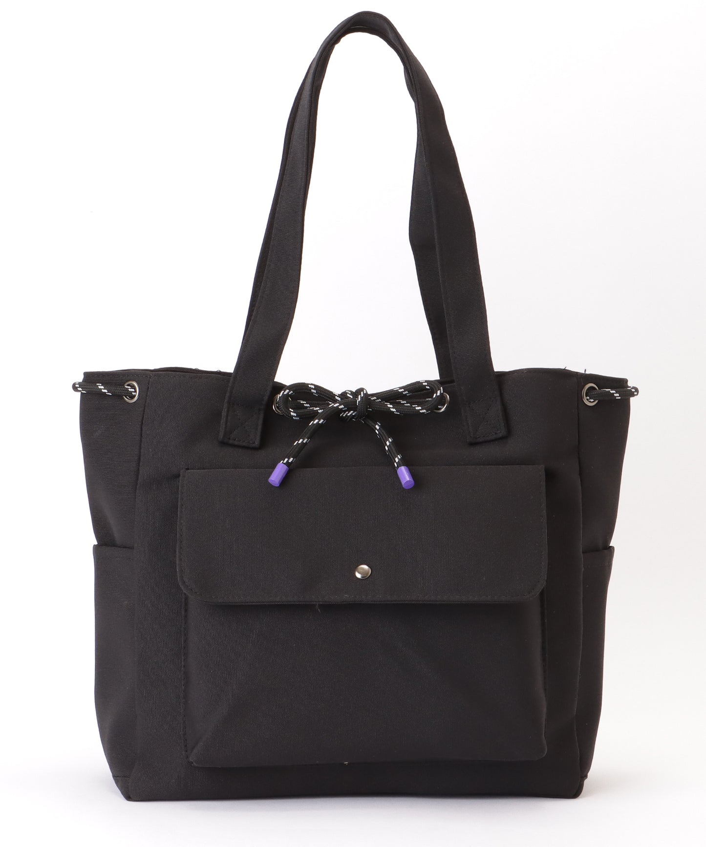 カラフル ドローコード付き 多ポケット ソフト トートバッグ