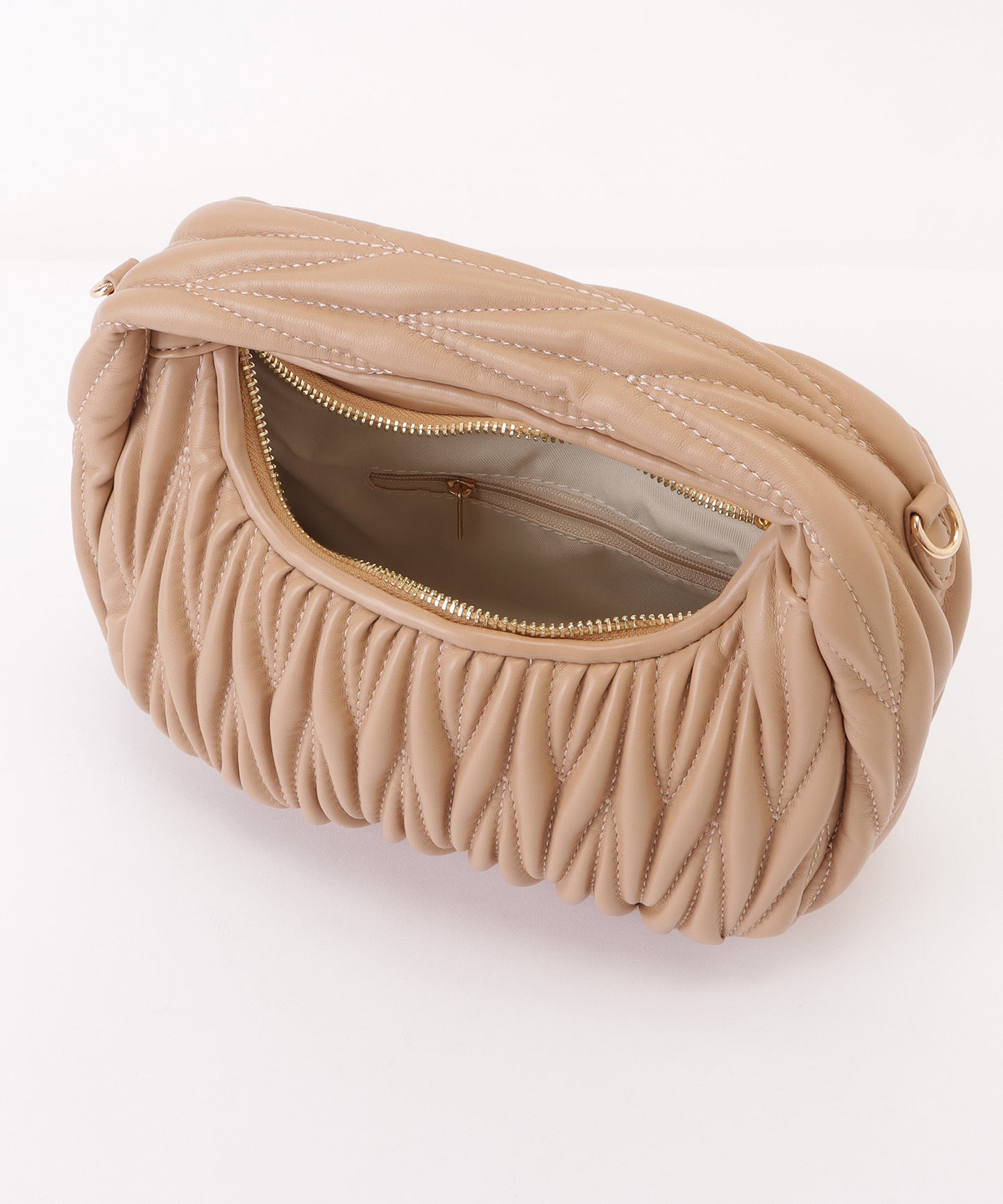 レザー調ヘリンボーンステッチ2WAYハンドバッグ