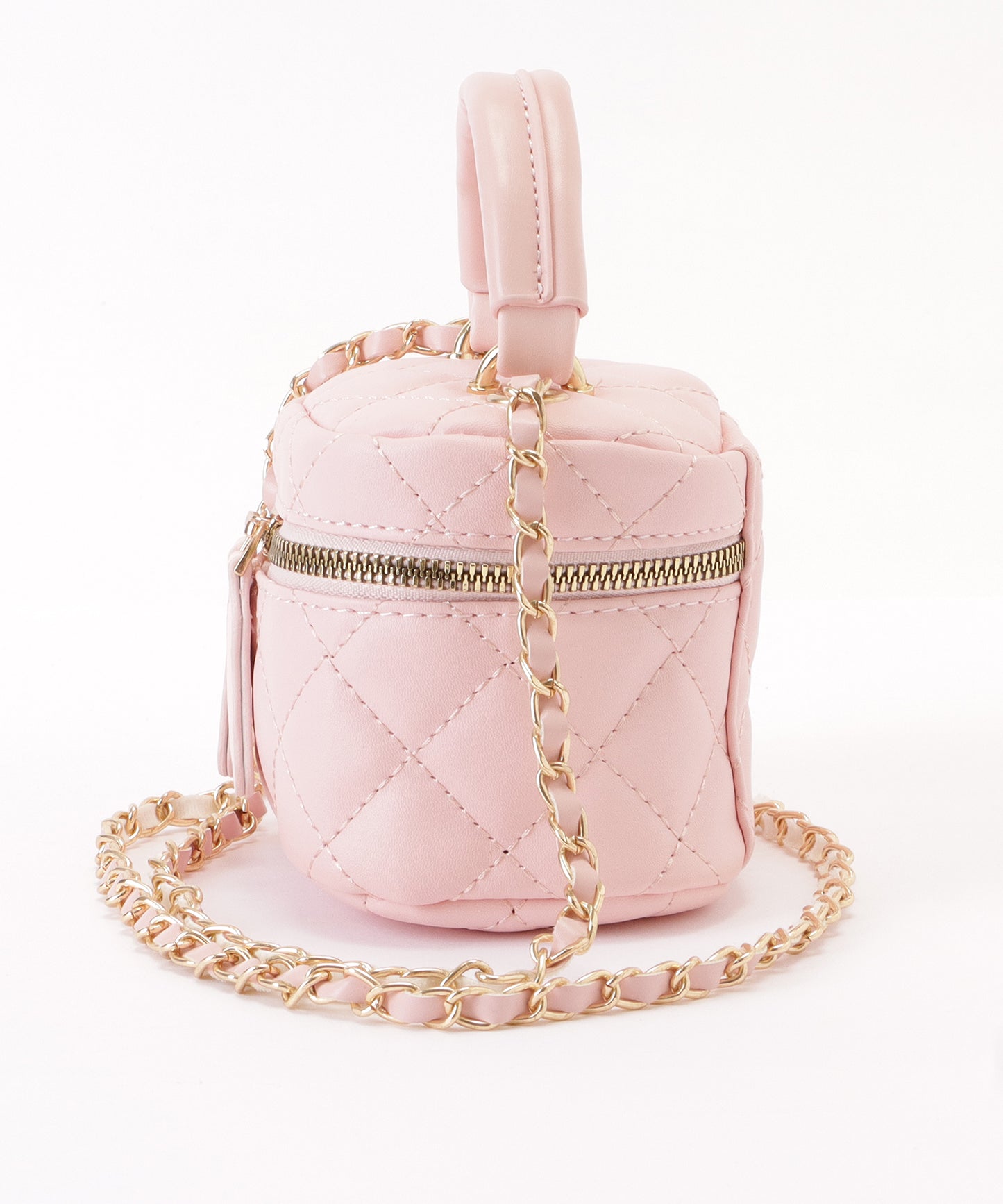 レザー調2WAYキルティングバニティバッグ