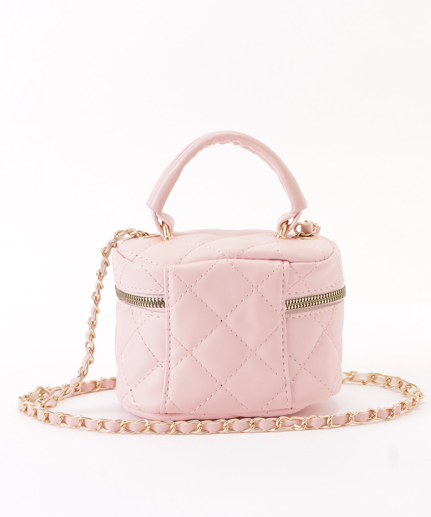 レザー調2WAYキルティングバニティバッグ