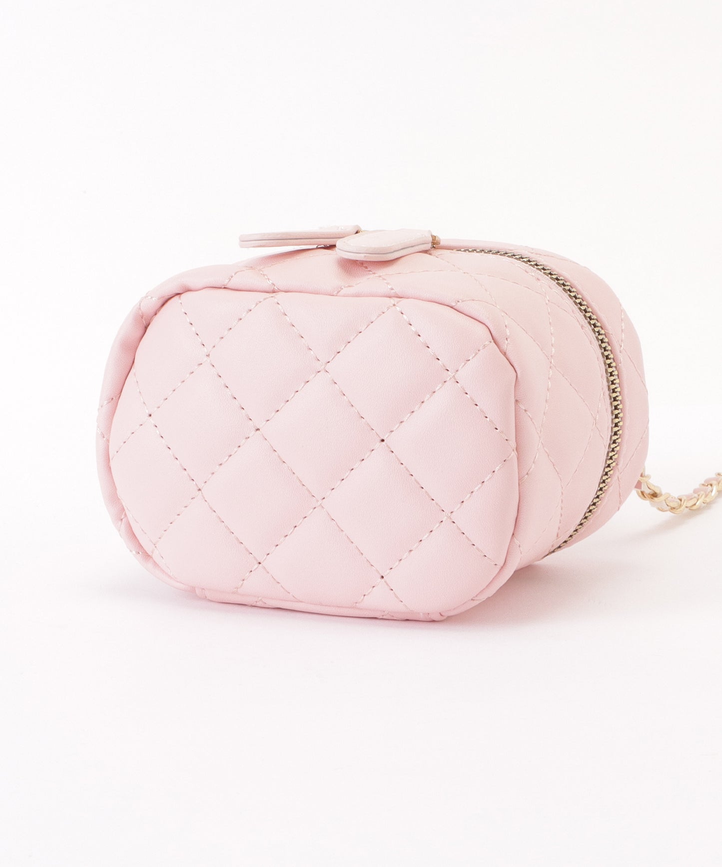 レザー調2WAYキルティングバニティバッグ