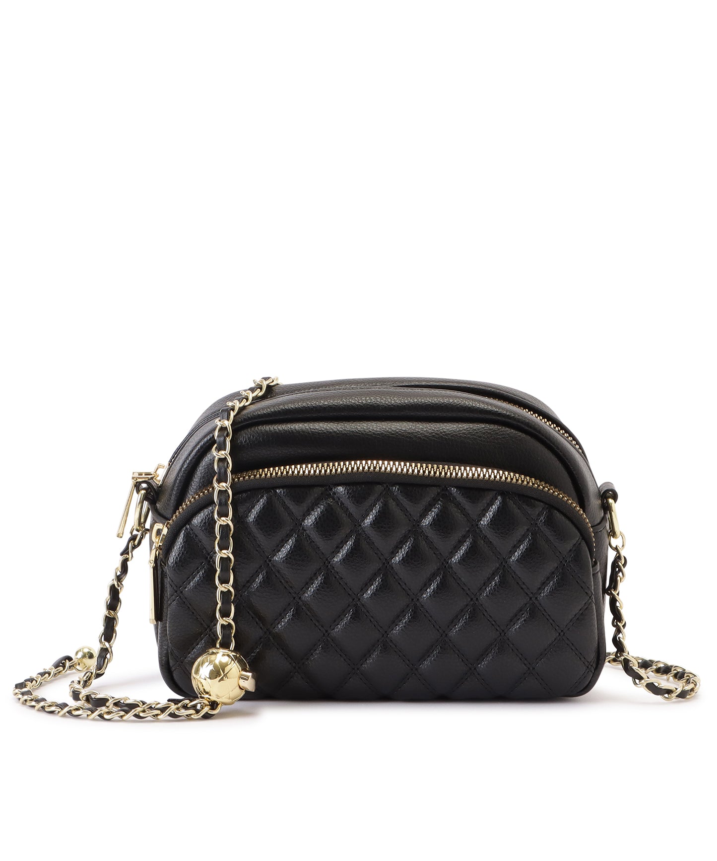 フェイクレザーゴールドチェーンショルダーバッグ