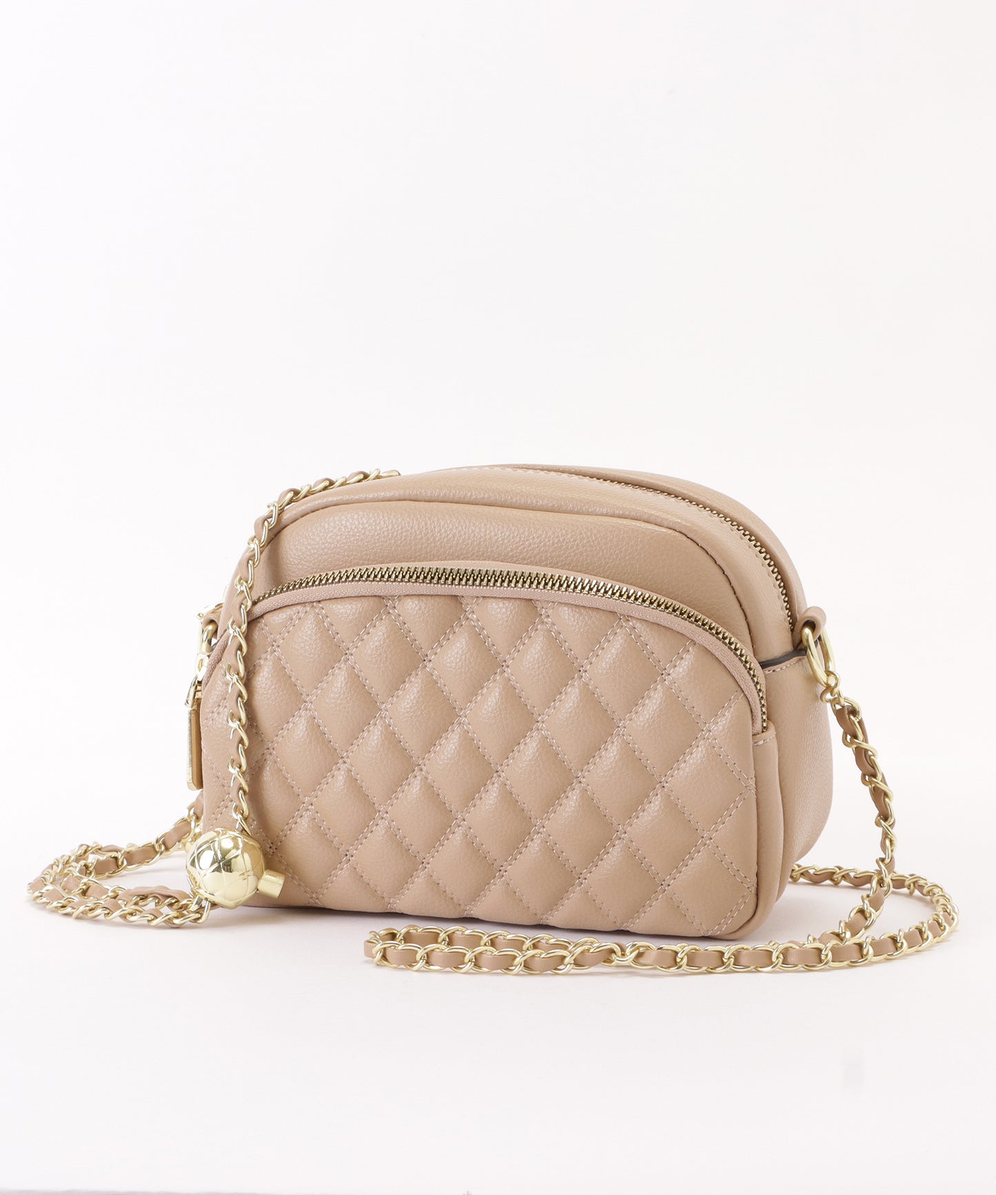 フェイクレザーゴールドチェーンショルダーバッグ