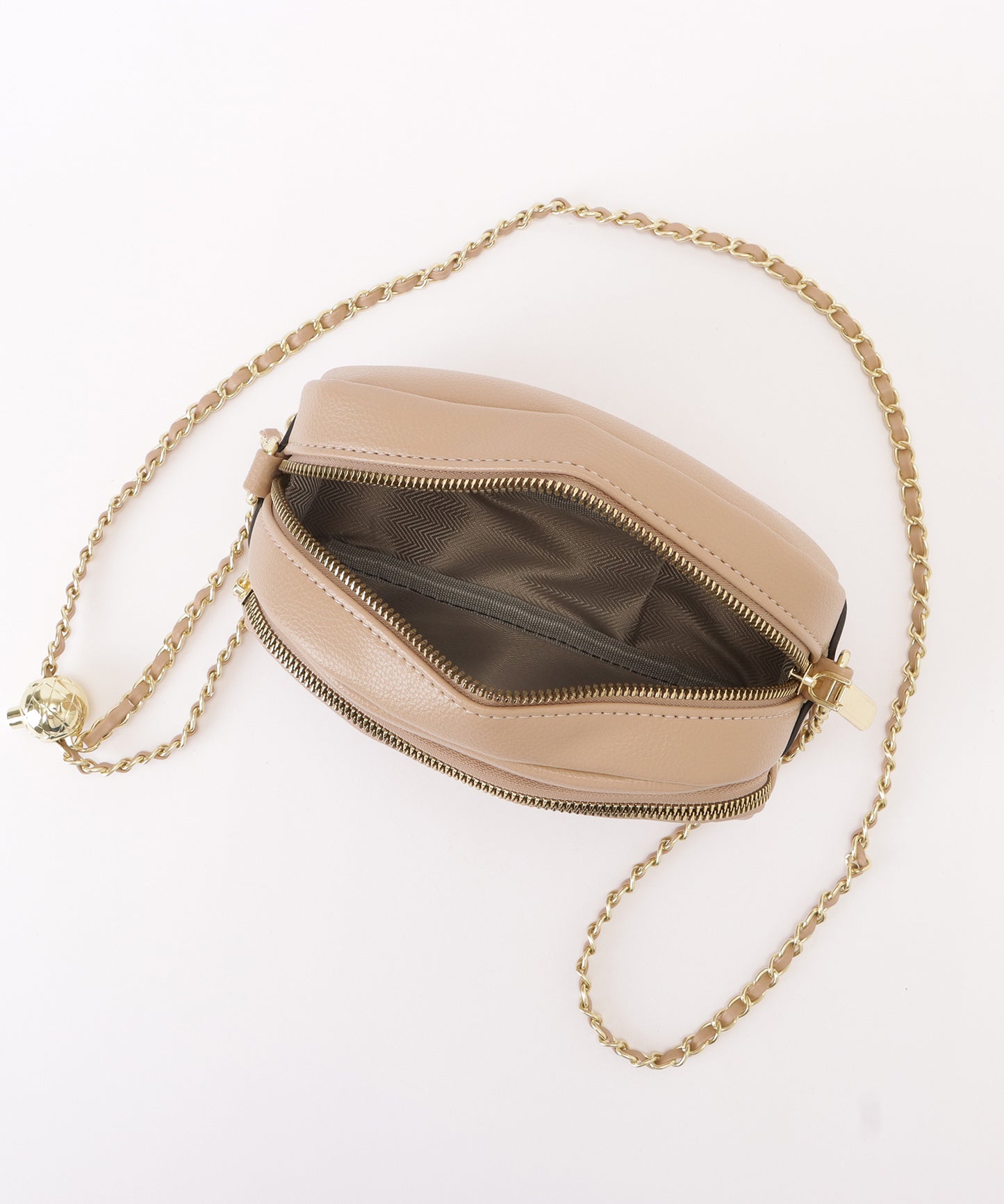 フェイクレザーゴールドチェーンショルダーバッグ