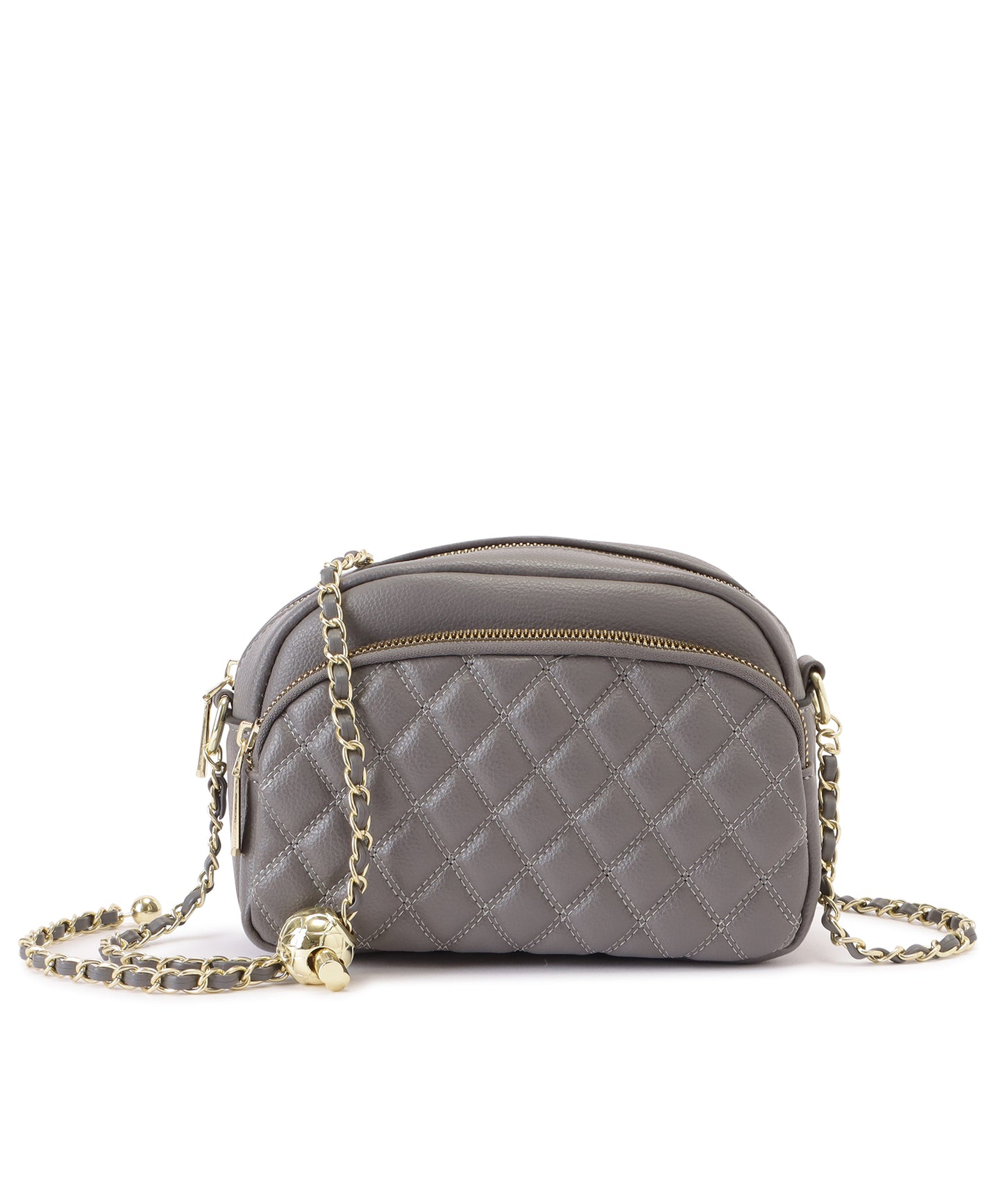 フェイクレザーゴールドチェーンショルダーバッグ