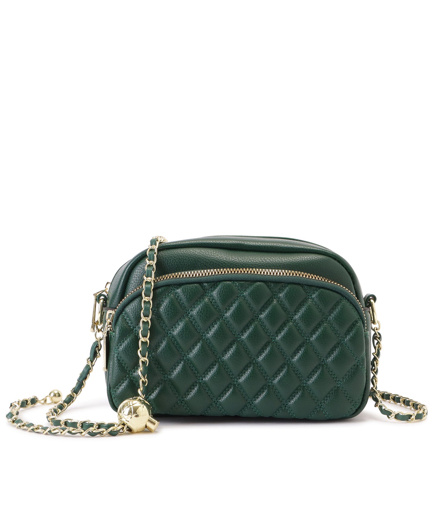 フェイクレザーゴールドチェーンショルダーバッグ